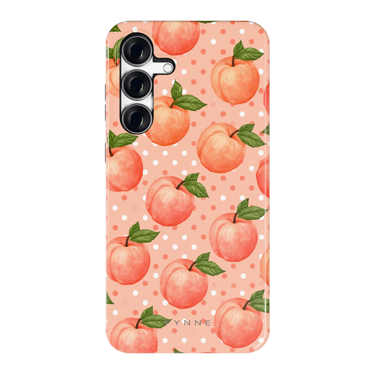Perziken met stippen hoesje voor Galaxy S25 FE, achterkant