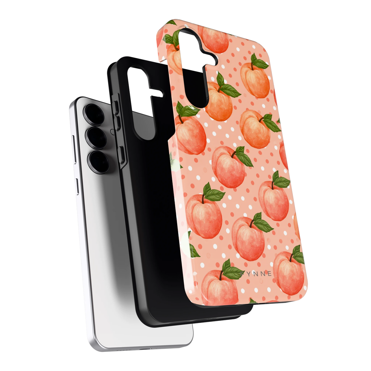 Perziken met stippen hoesje voor Galaxy S25 FE, los van de telefoon