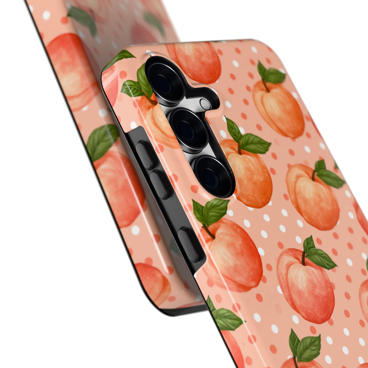 Perziken met stippen hoesje voor Galaxy S25 FE, close-up