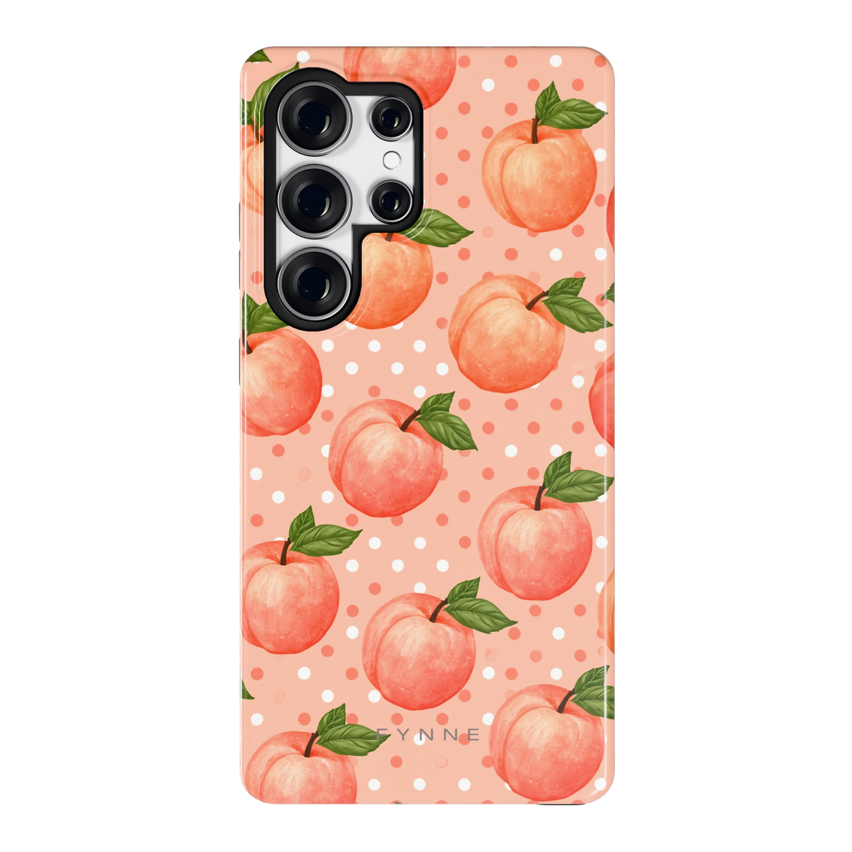 Perziken met stippen hoesje voor Galaxy S25 Ultra, achterkant