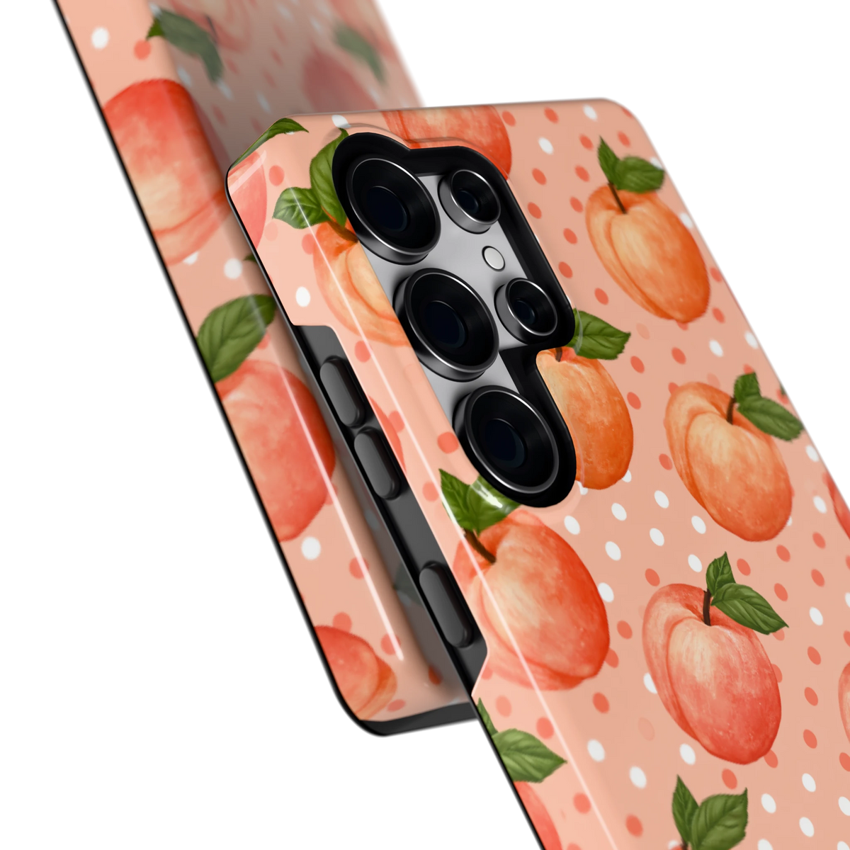 Perziken met stippen hoesje voor Galaxy S25 Ultra, close-up