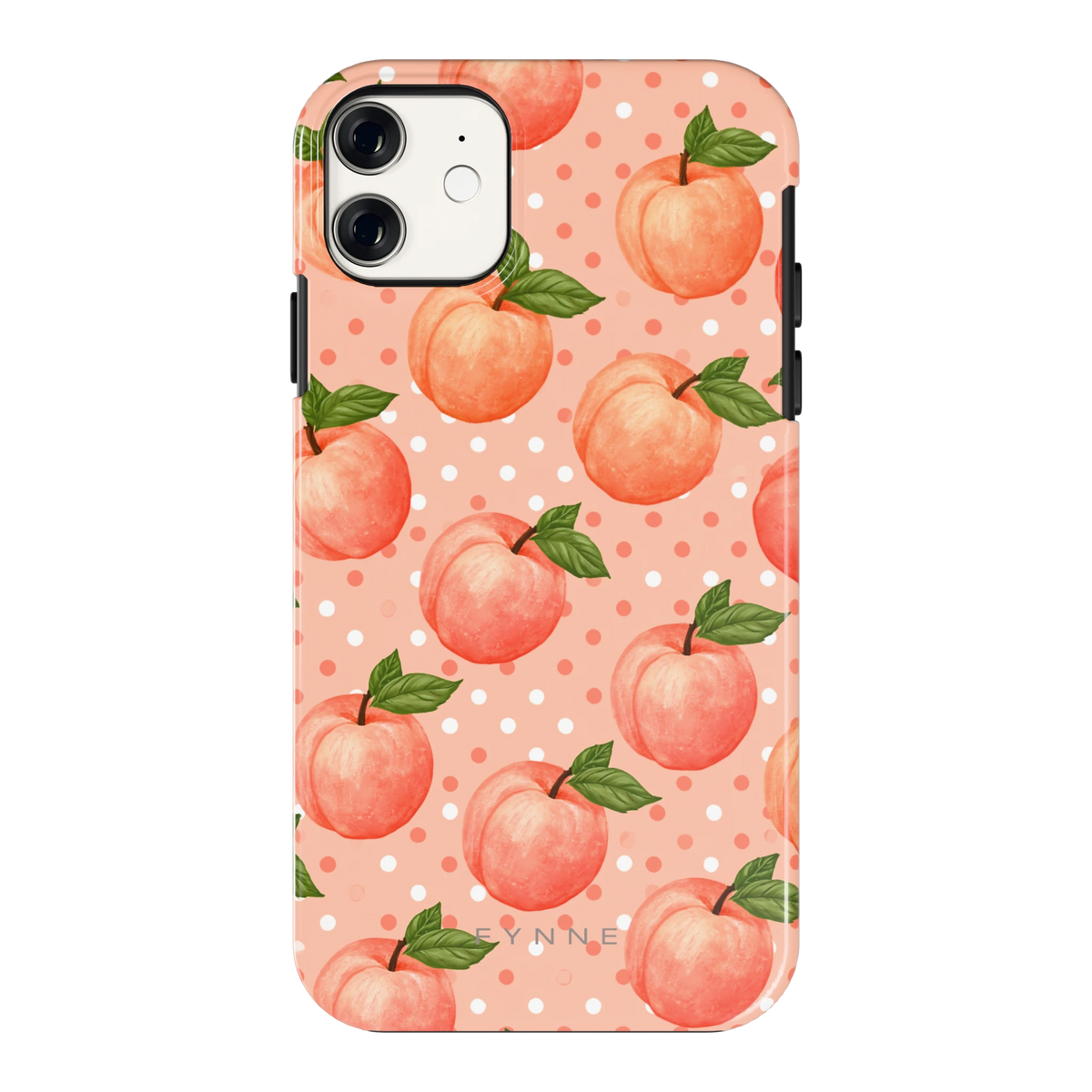 Perziken met stippen hoesje voor iPhone 11, achterkant