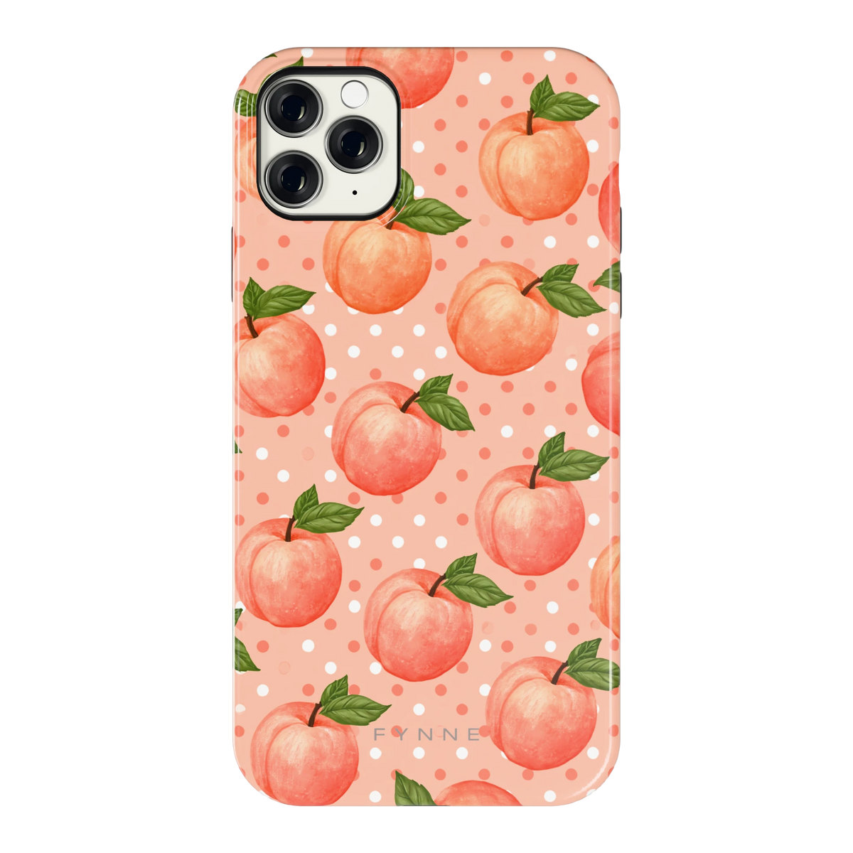 Perziken met stippen hoesje voor iPhone 11 Pro Max, achterkant
