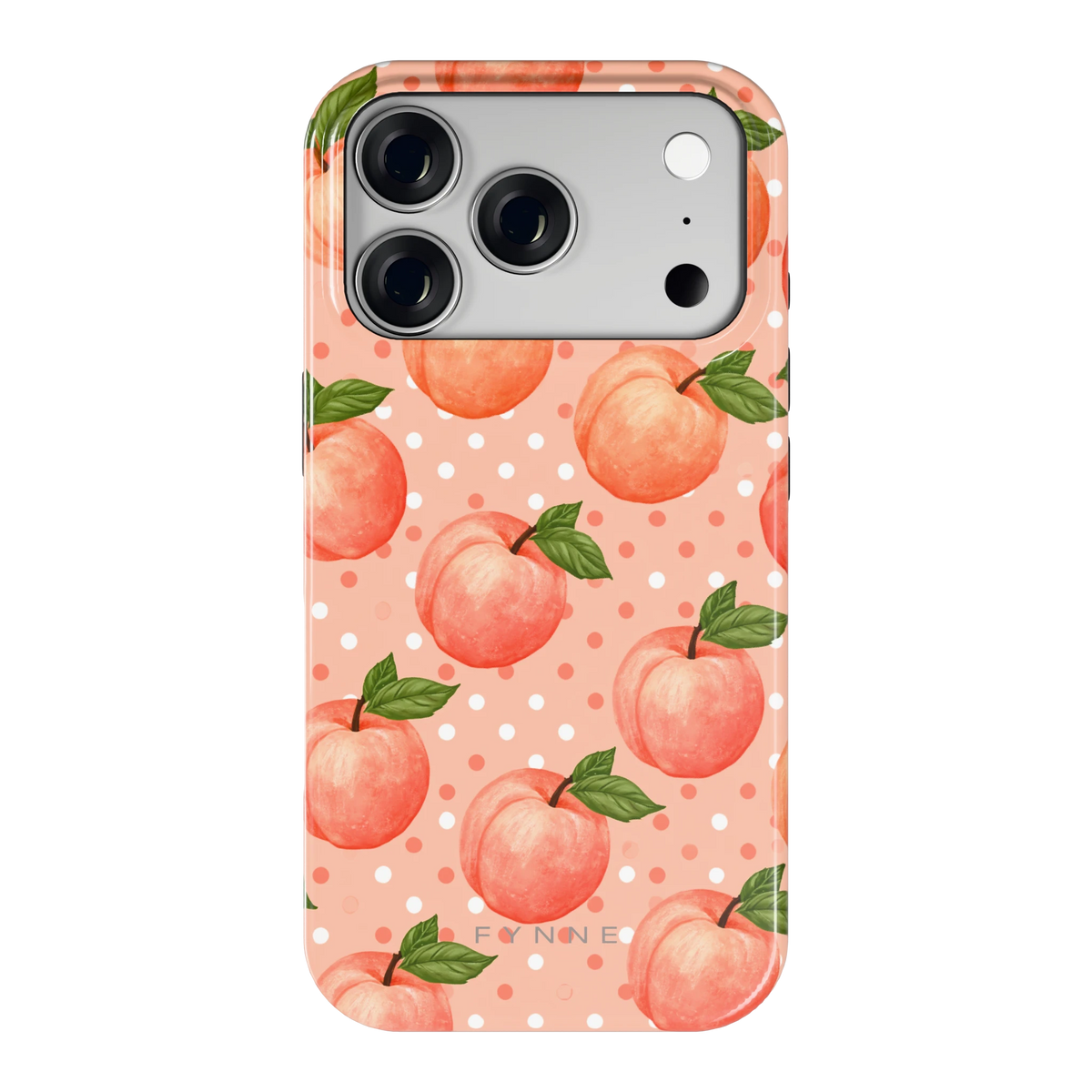 Perziken met stippen hoesje voor iPhone 18 Pro, achterkant