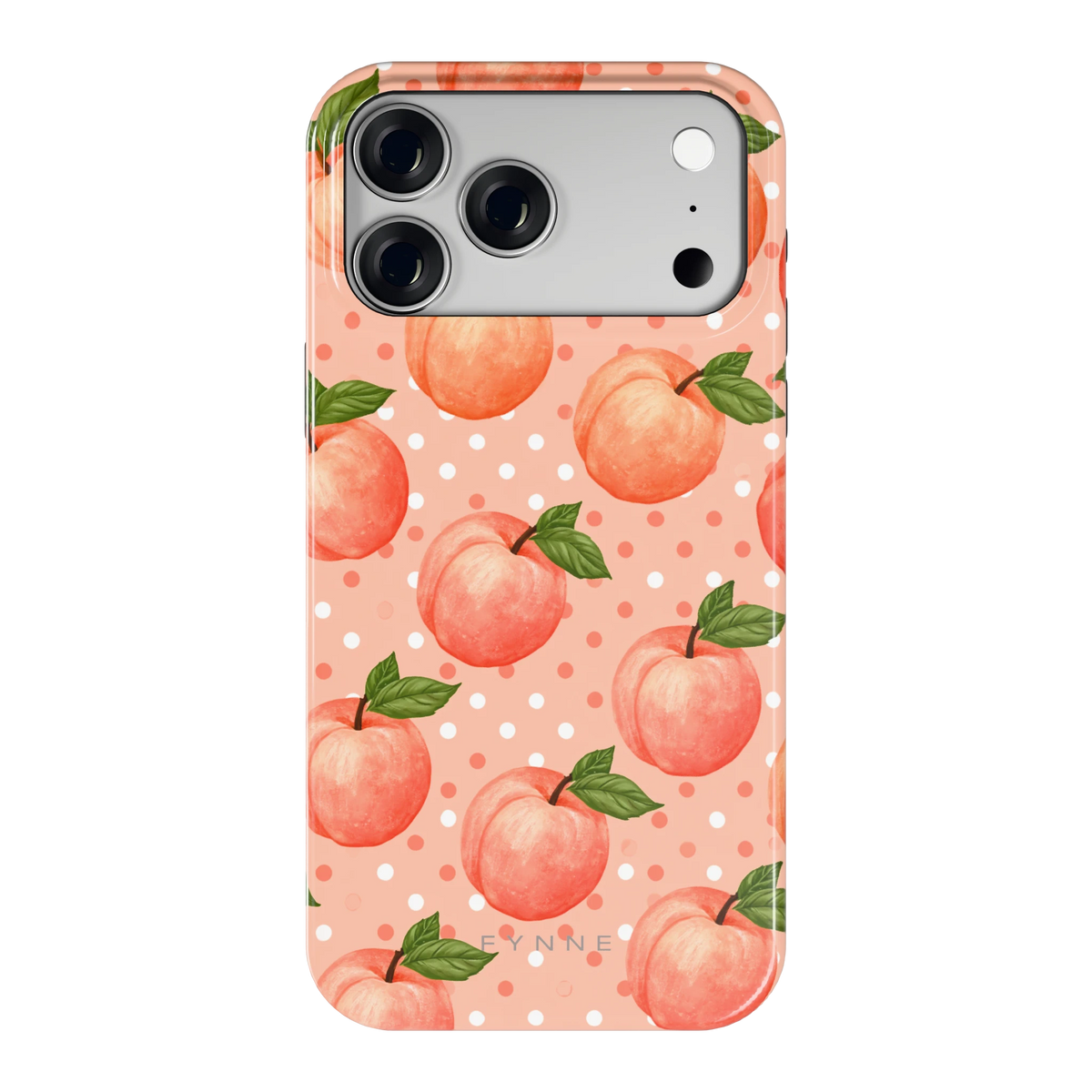 Perziken met stippen hoesje voor iPhone 18 Pro Max, achterkant