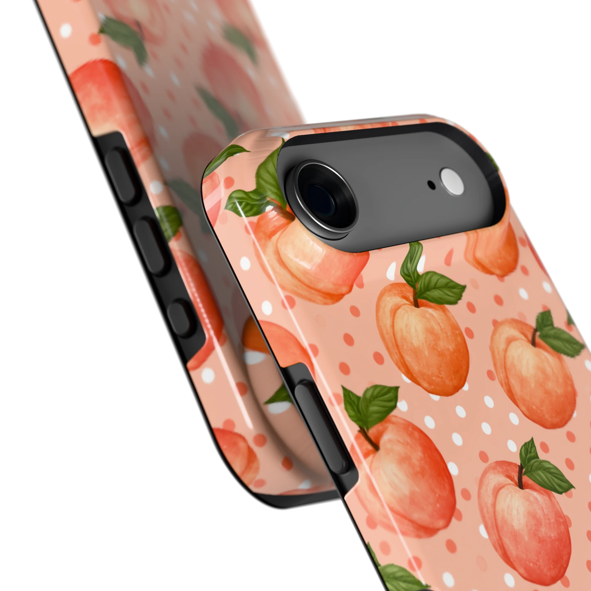 Perziken met stippen hoesje voor iPhone Air, close-up
