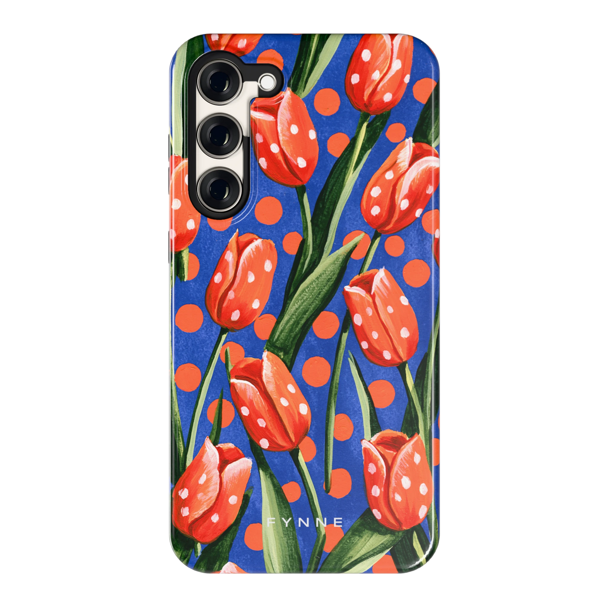 Tulpen met stippen hoesje voor Galaxy S23+, achterkant