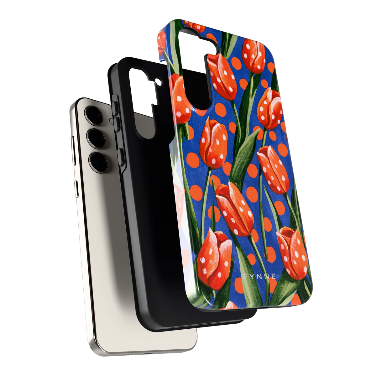 Tulpen met stippen hoesje voor Galaxy S23+, los van de telefoon