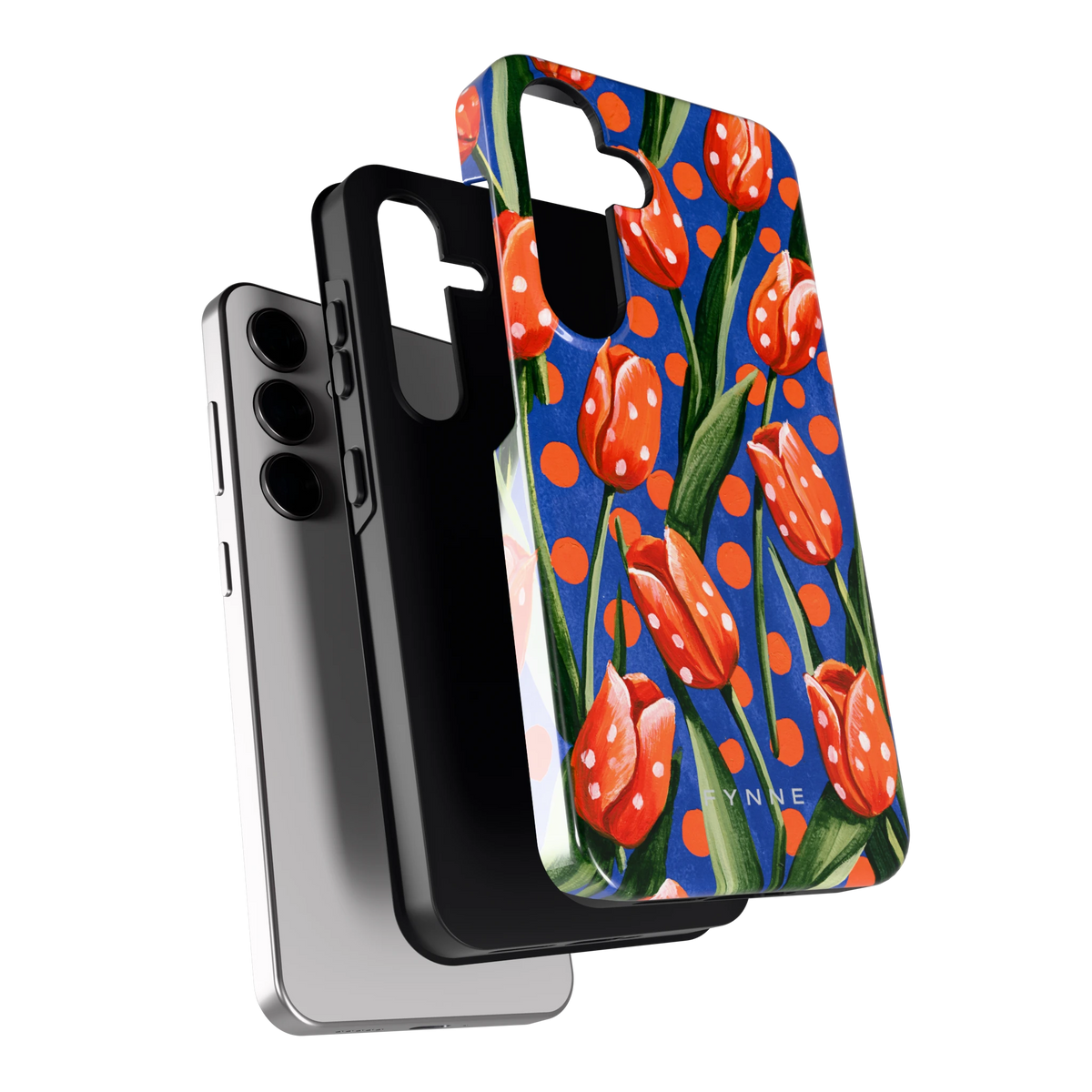 Tulpen met stippen hoesje voor Galaxy S24, los van de telefoon