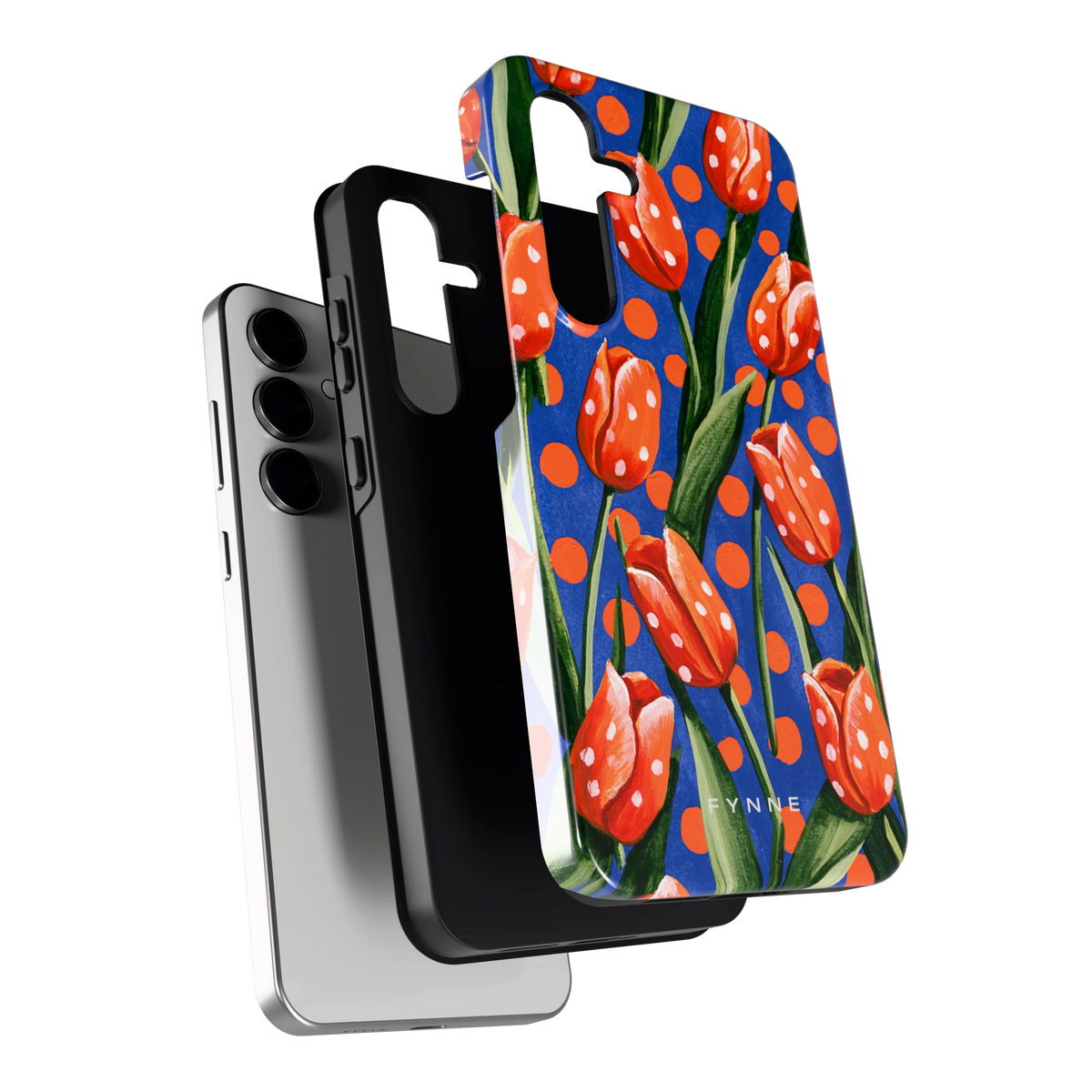 Tulpen met stippen hoesje voor Galaxy S24 FE, los van de telefoon