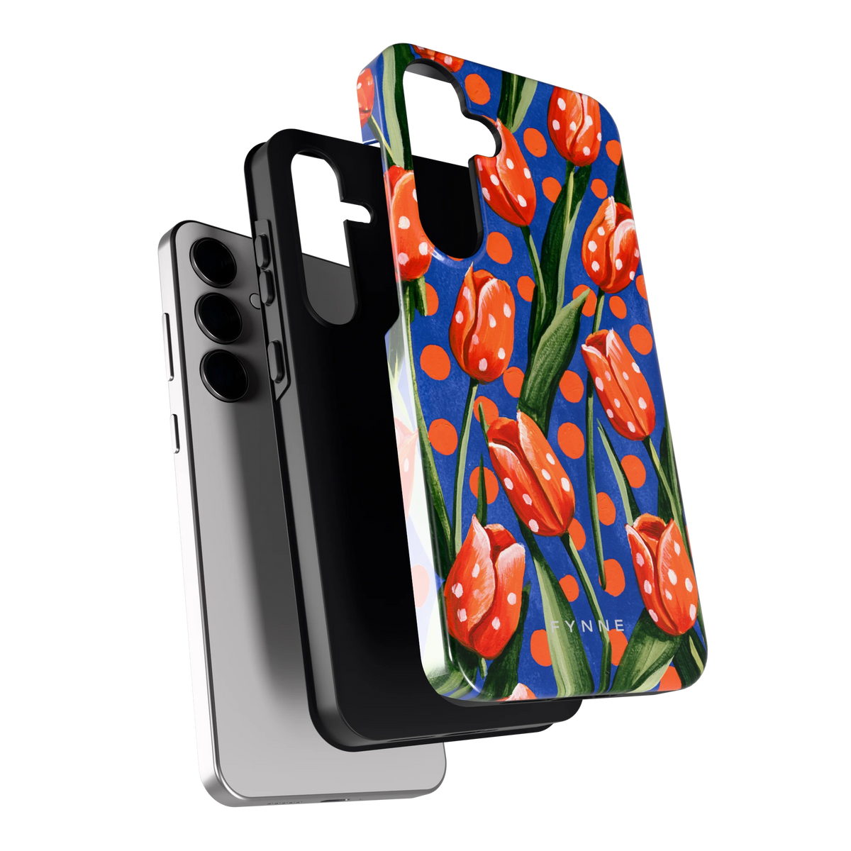 Tulpen met stippen hoesje voor Galaxy S24+, los van de telefoon