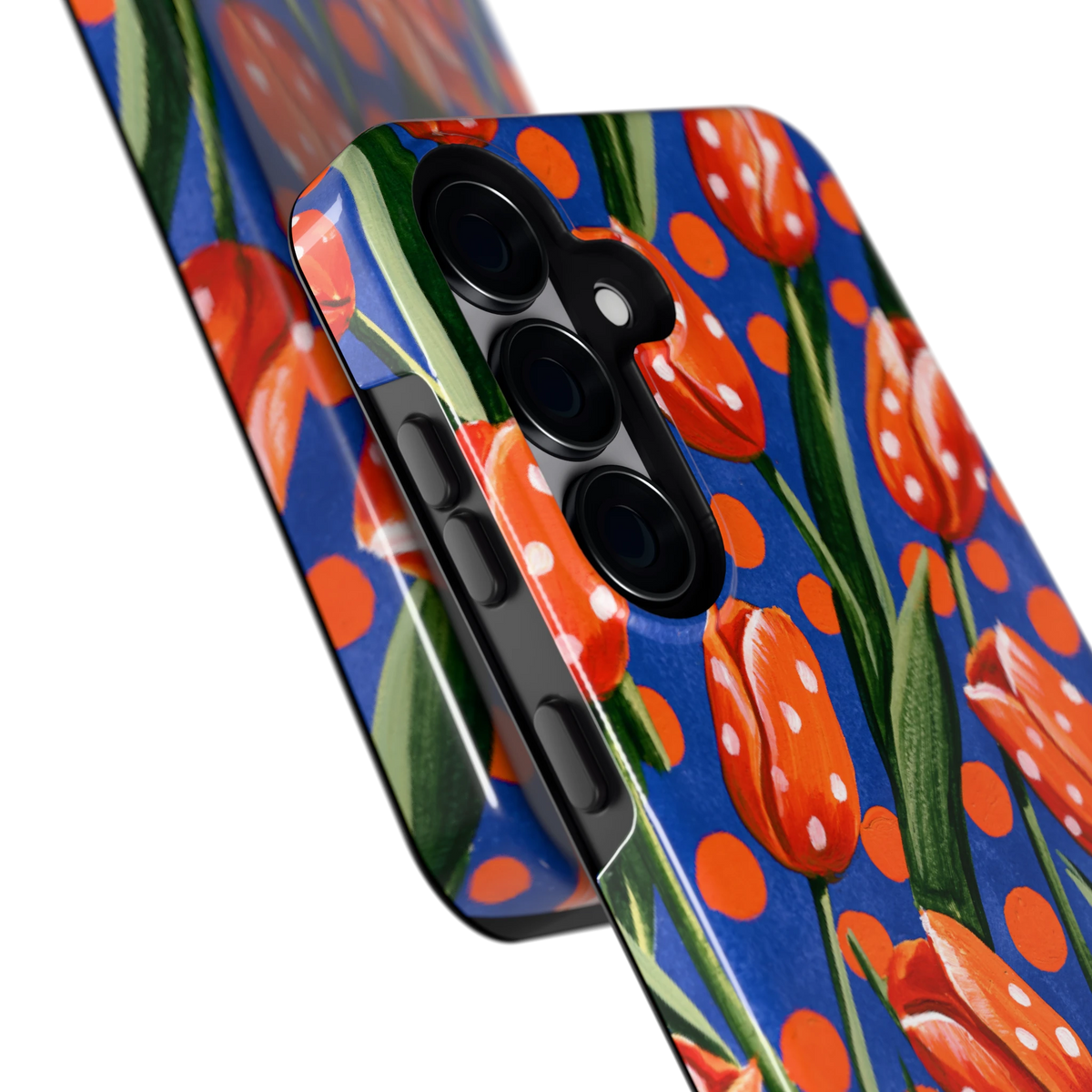 Tulpen met stippen hoesje voor Galaxy S25, close-up