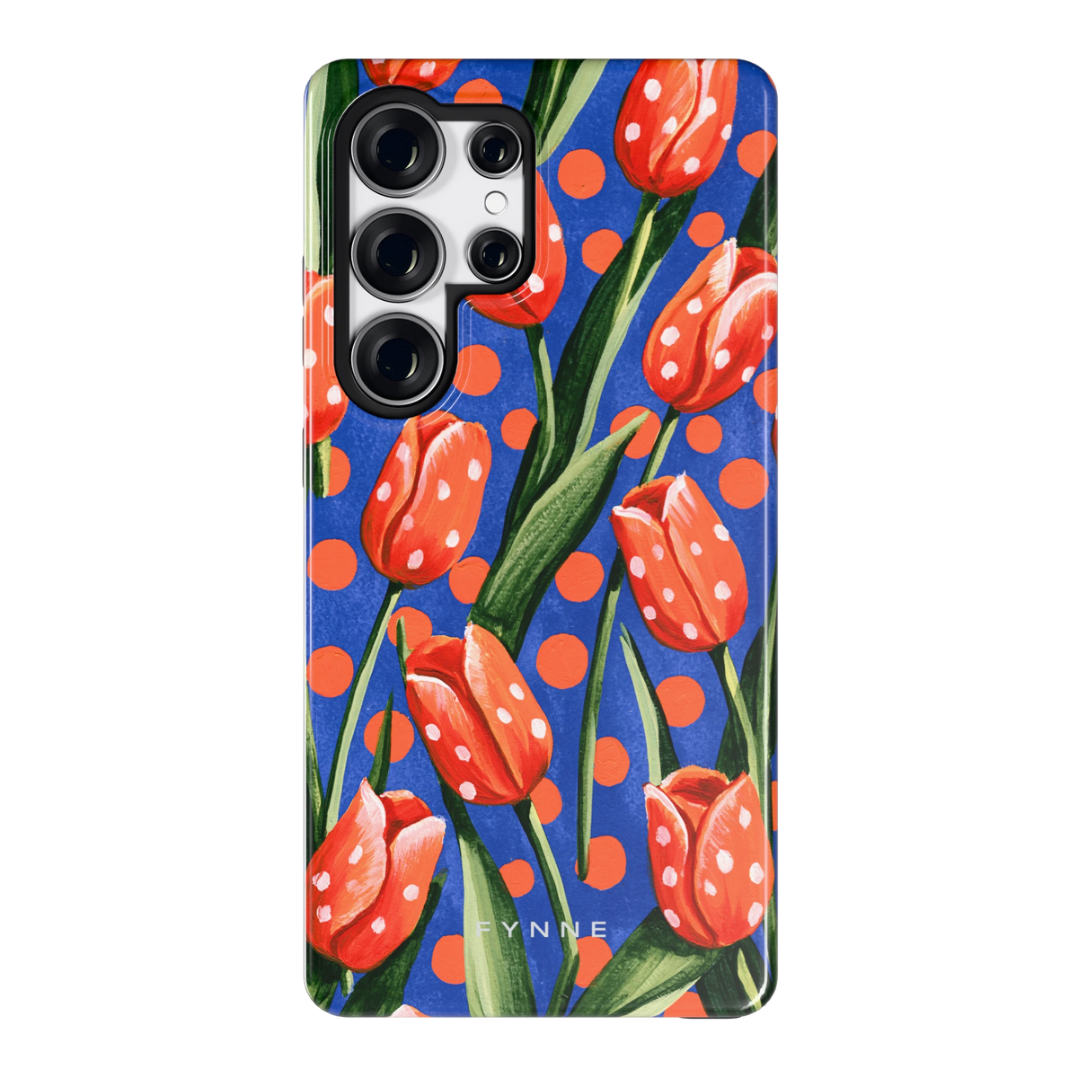 Tulpen met stippen hoesje voor Galaxy S25 Ultra, achterkant