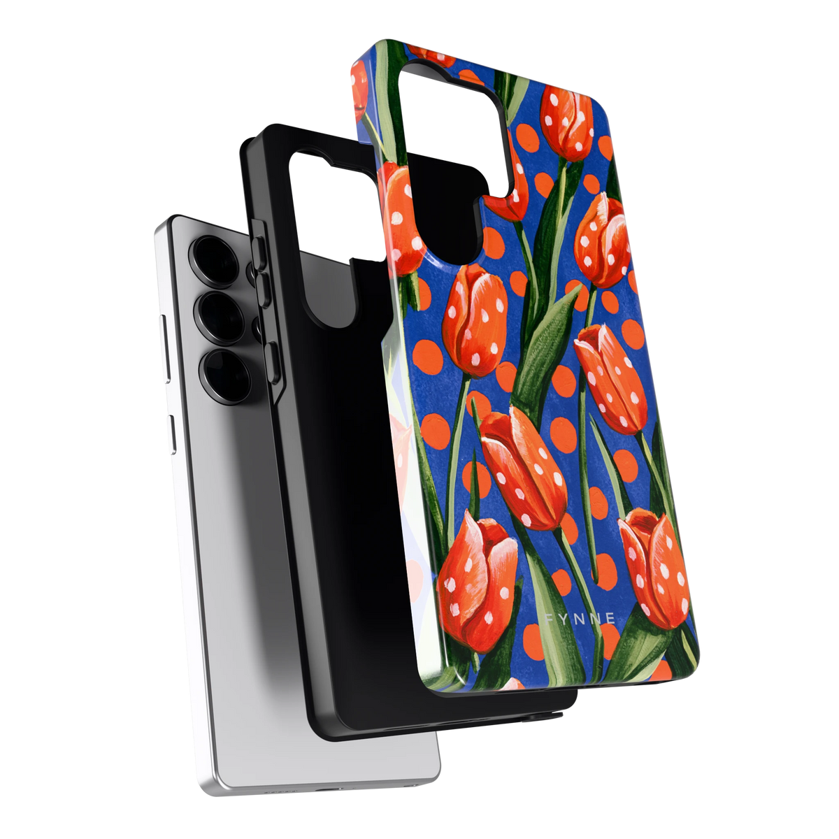 Tulpen met stippen hoesje voor Galaxy S25 Ultra, los van de telefoon