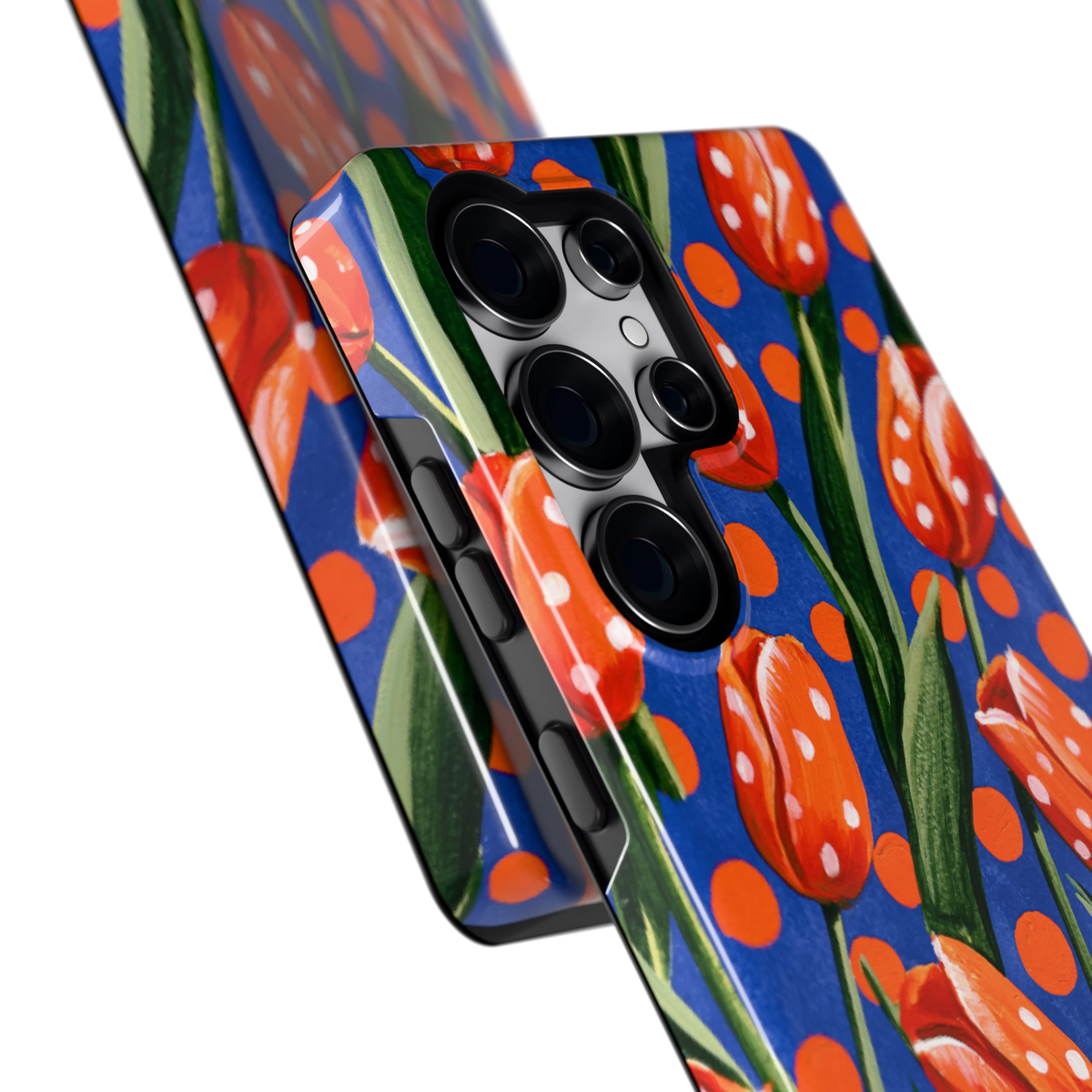 Tulpen met stippen hoesje voor Galaxy S25 Ultra, close-up