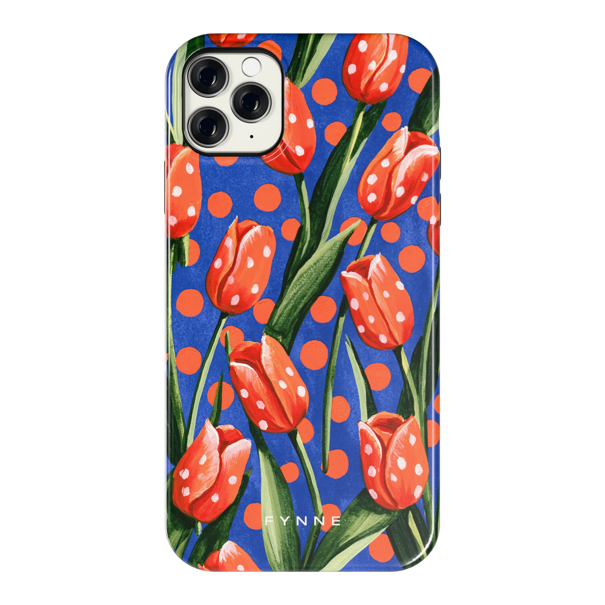 Tulpen met stippen hoesje voor iPhone 11 Pro Max, achterkant