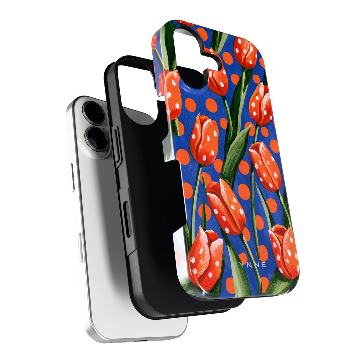 Tulpen met stippen hoesje voor iPhone 17, los van de telefoon