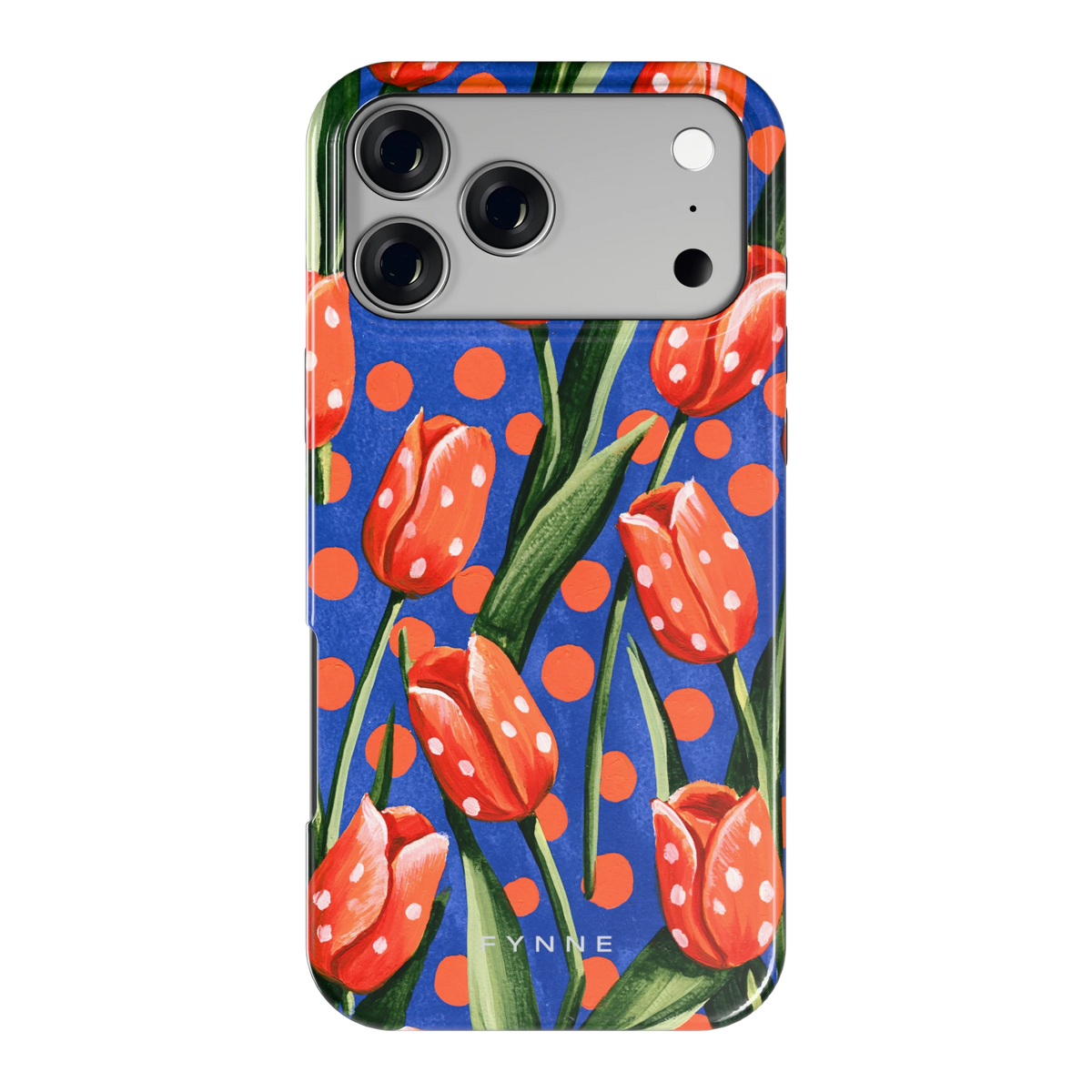 Tulpen met stippen hoesje voor iPhone 17 Pro Max, achterkant