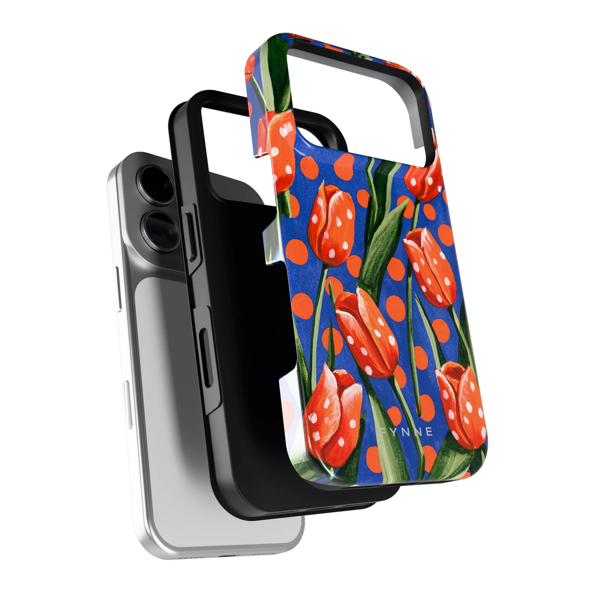 Tulpen met stippen hoesje voor iPhone 18 Pro, los van de telefoon