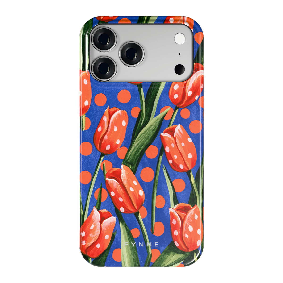 Tulpen met stippen hoesje voor iPhone 18 Pro Max, achterkant