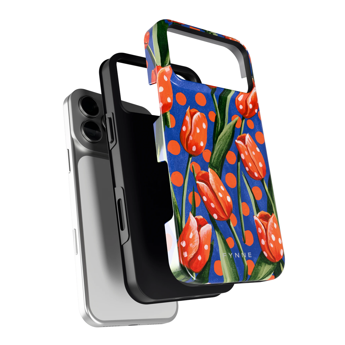 Tulpen met stippen hoesje voor iPhone 18 Pro Max, los van de telefoon