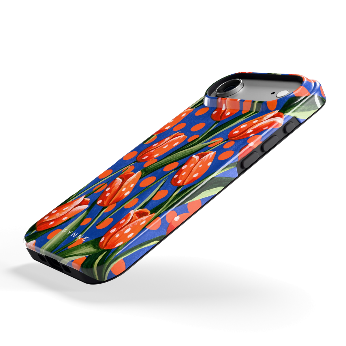 Tulpen met stippen hoesje voor iPhone Air, schuin
