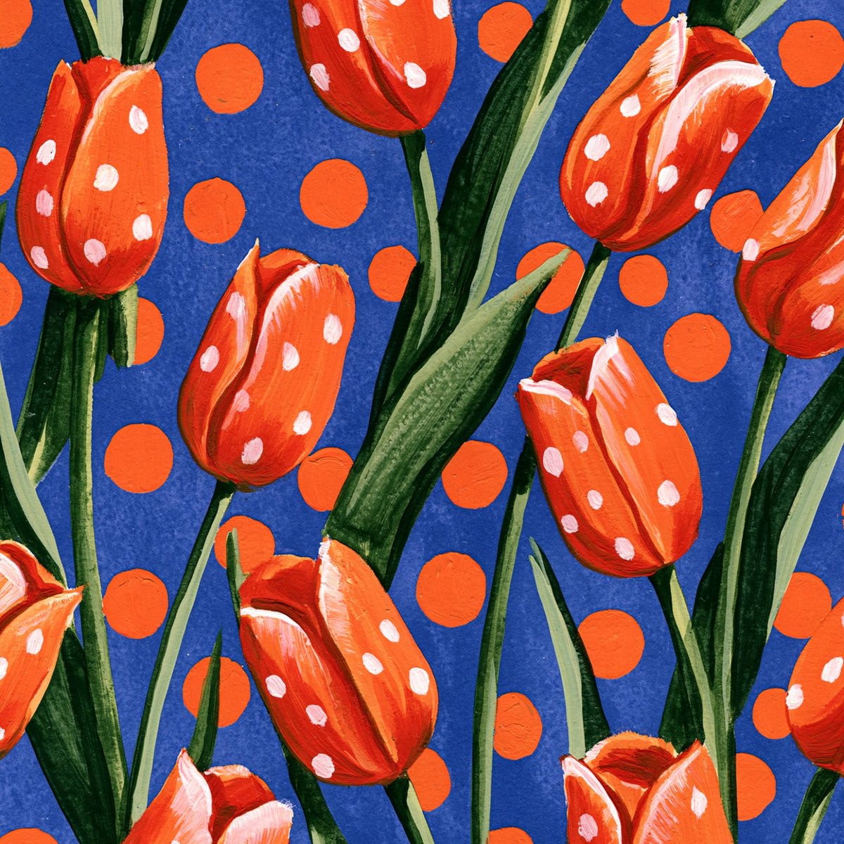Tulpen met stippen, het ontwerp