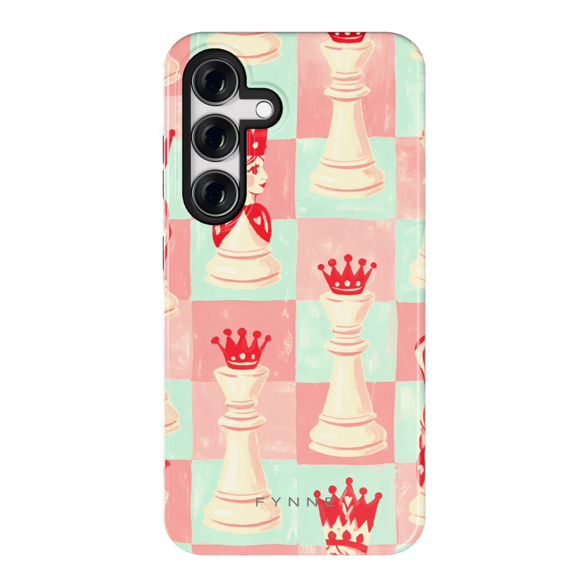 Pastel Schaakspel hoesje voor Galaxy S24, achterkant