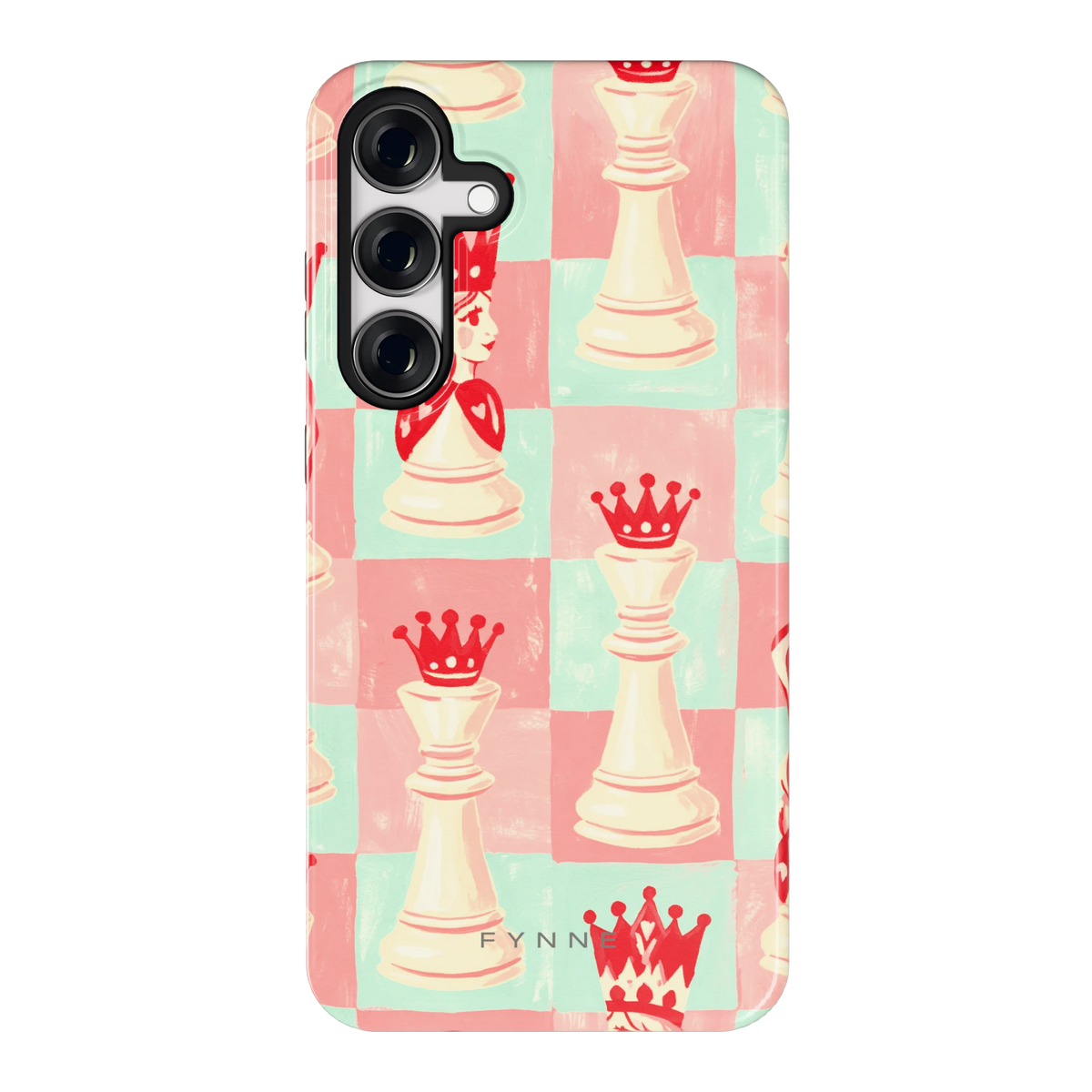 Pastel Schaakspel hoesje voor Galaxy S24+, achterkant