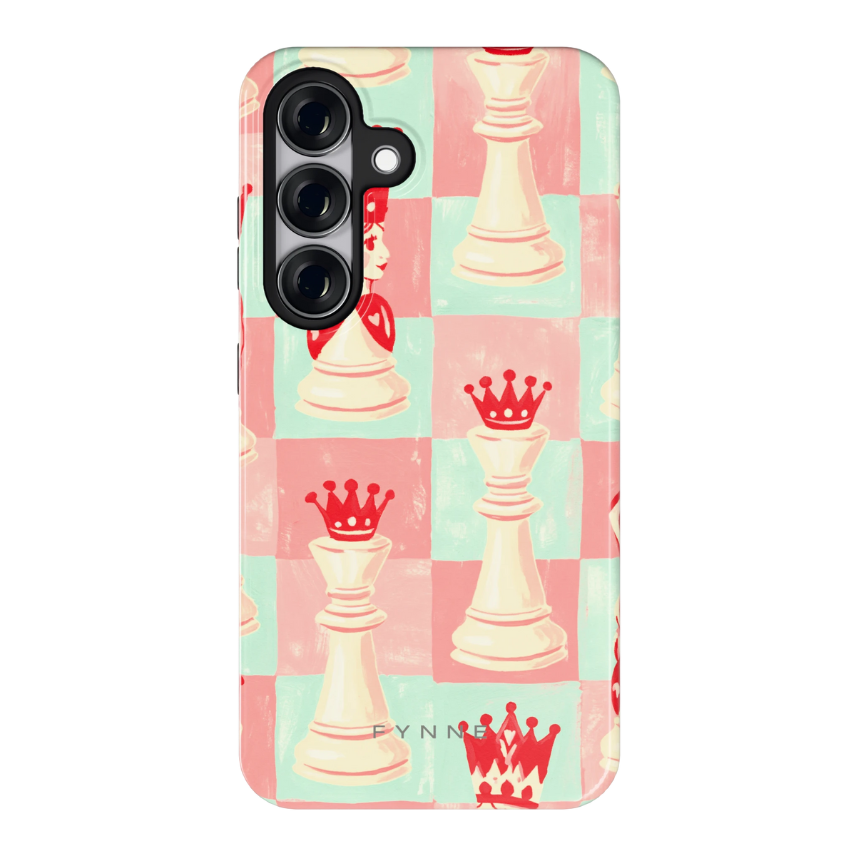 Pastel Schaakspel hoesje voor Galaxy S25, achterkant