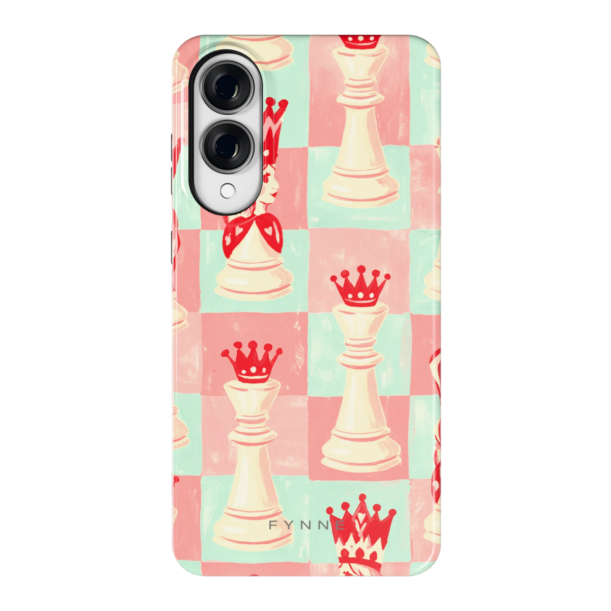 Pastel Schaakspel hoesje voor Galaxy S25 Edge, achterkant