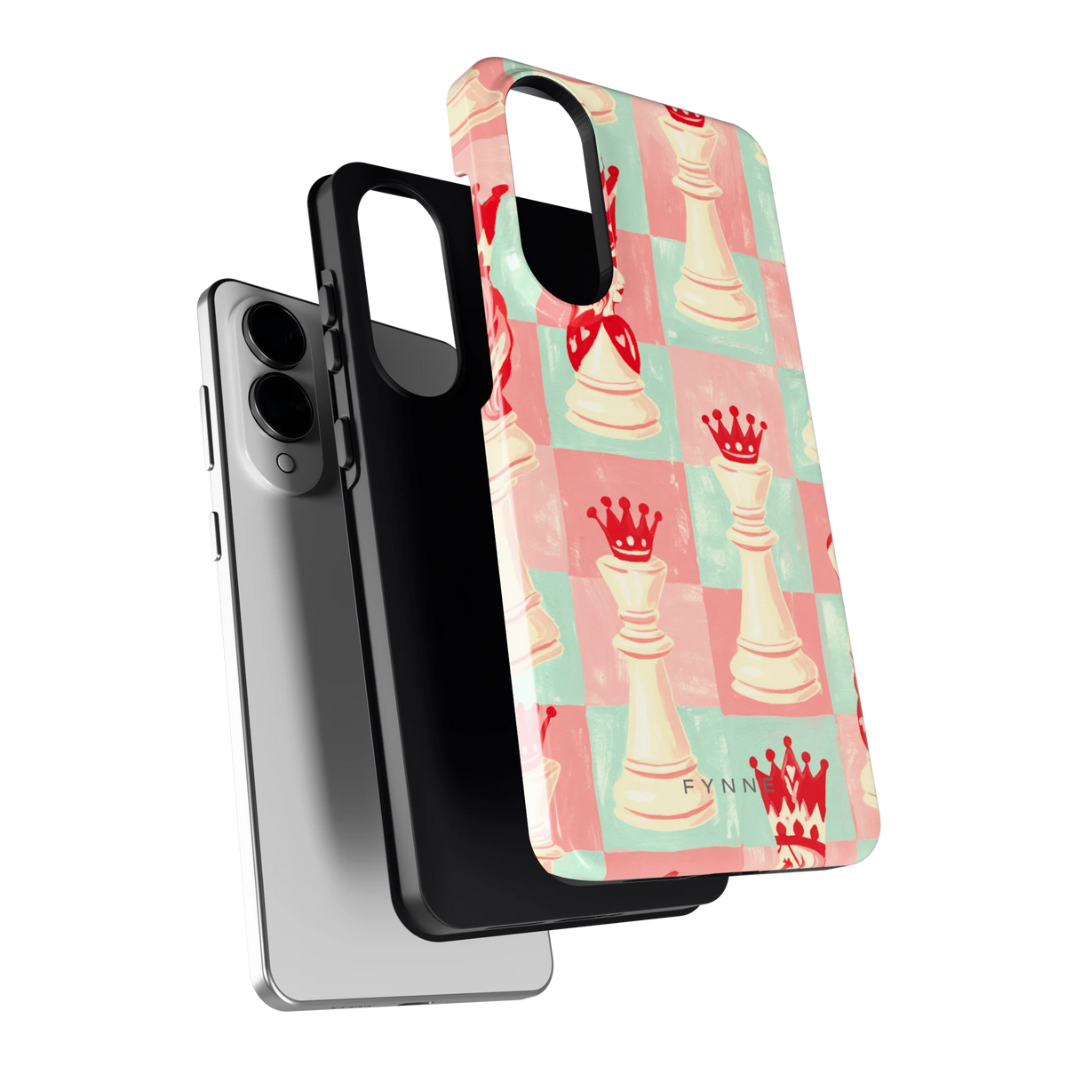 Pastel Schaakspel hoesje voor Galaxy S25 Edge, los van de telefoon