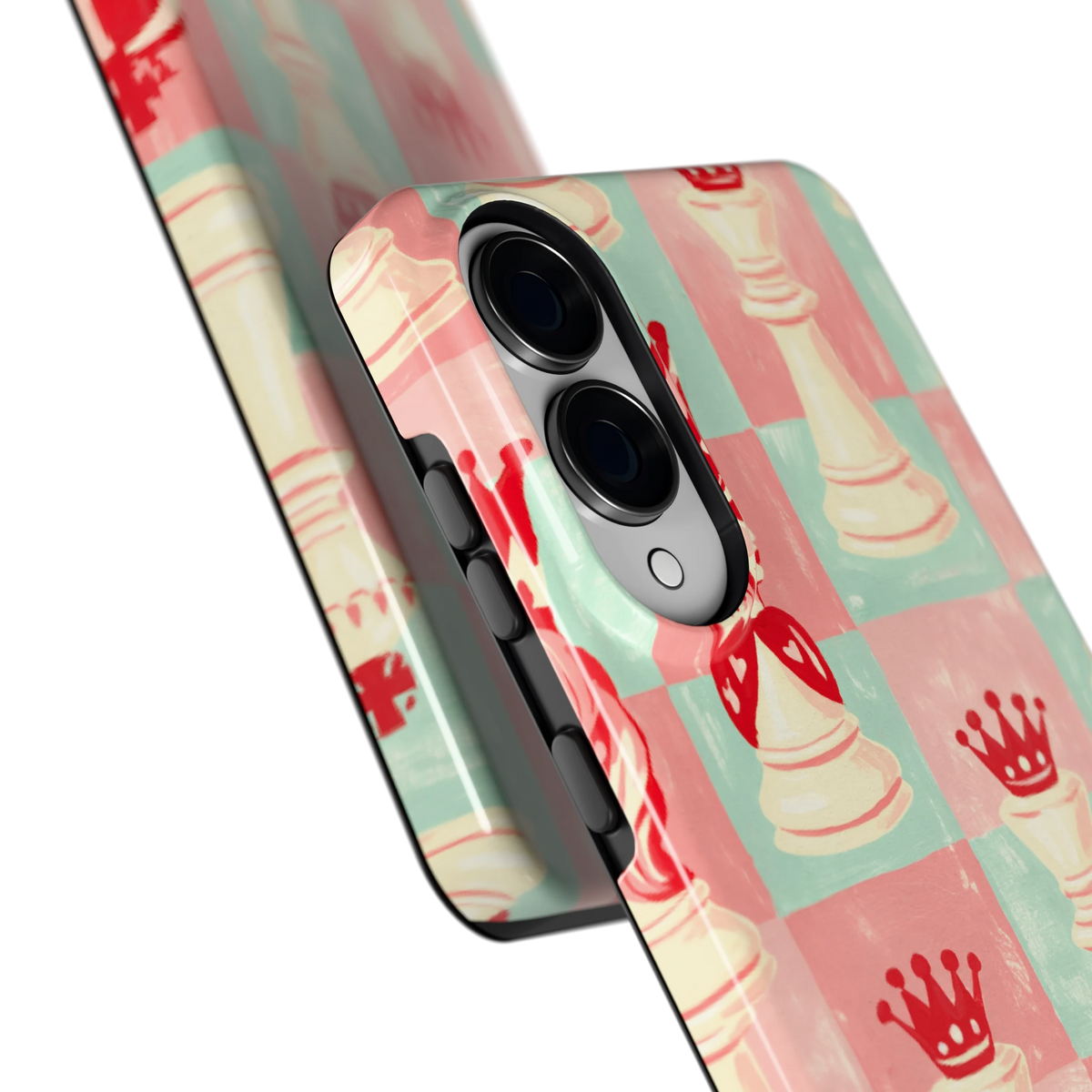 Pastel Schaakspel hoesje voor Galaxy S25 Edge, close-up