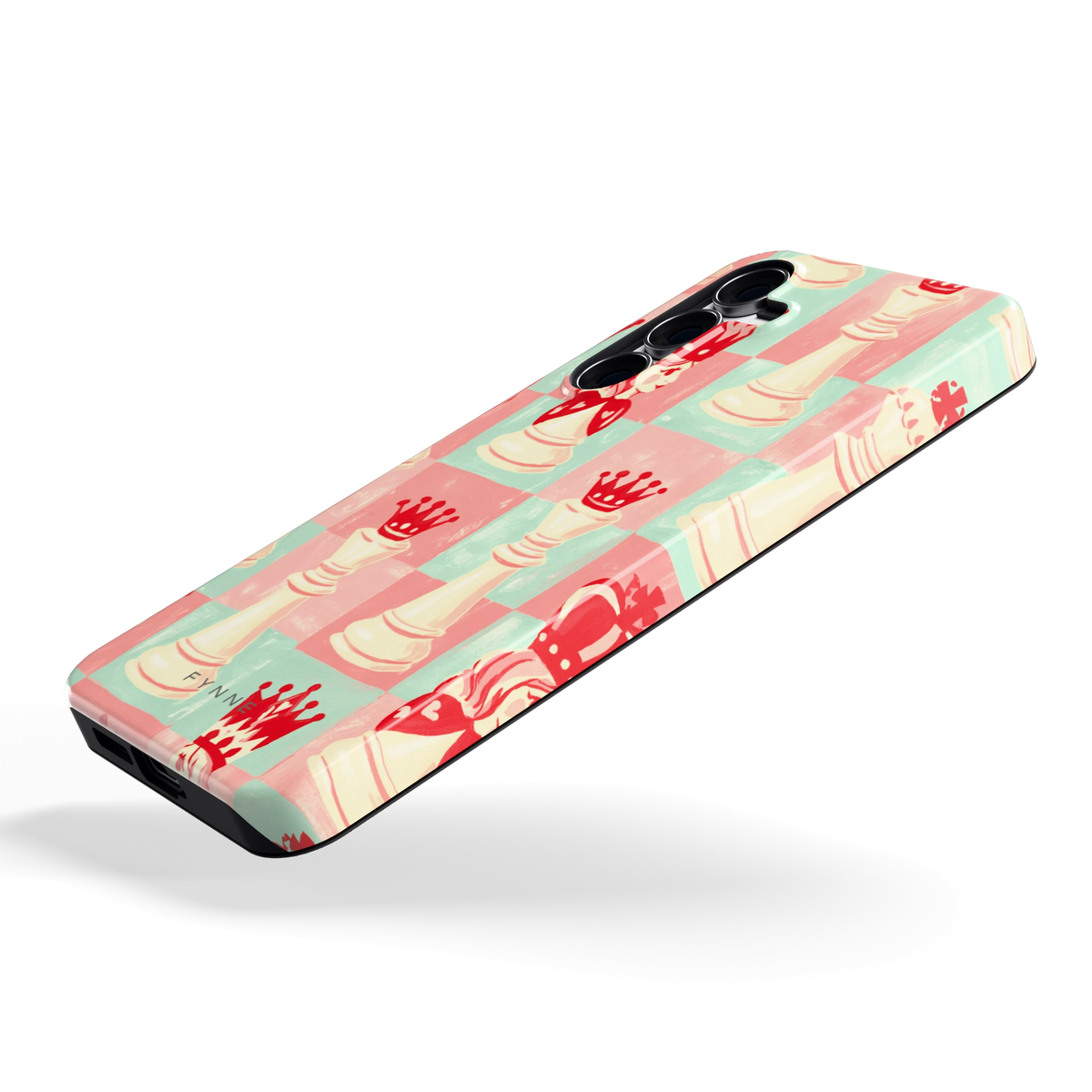 Pastel Schaakspel hoesje voor Galaxy S25 FE, schuin
