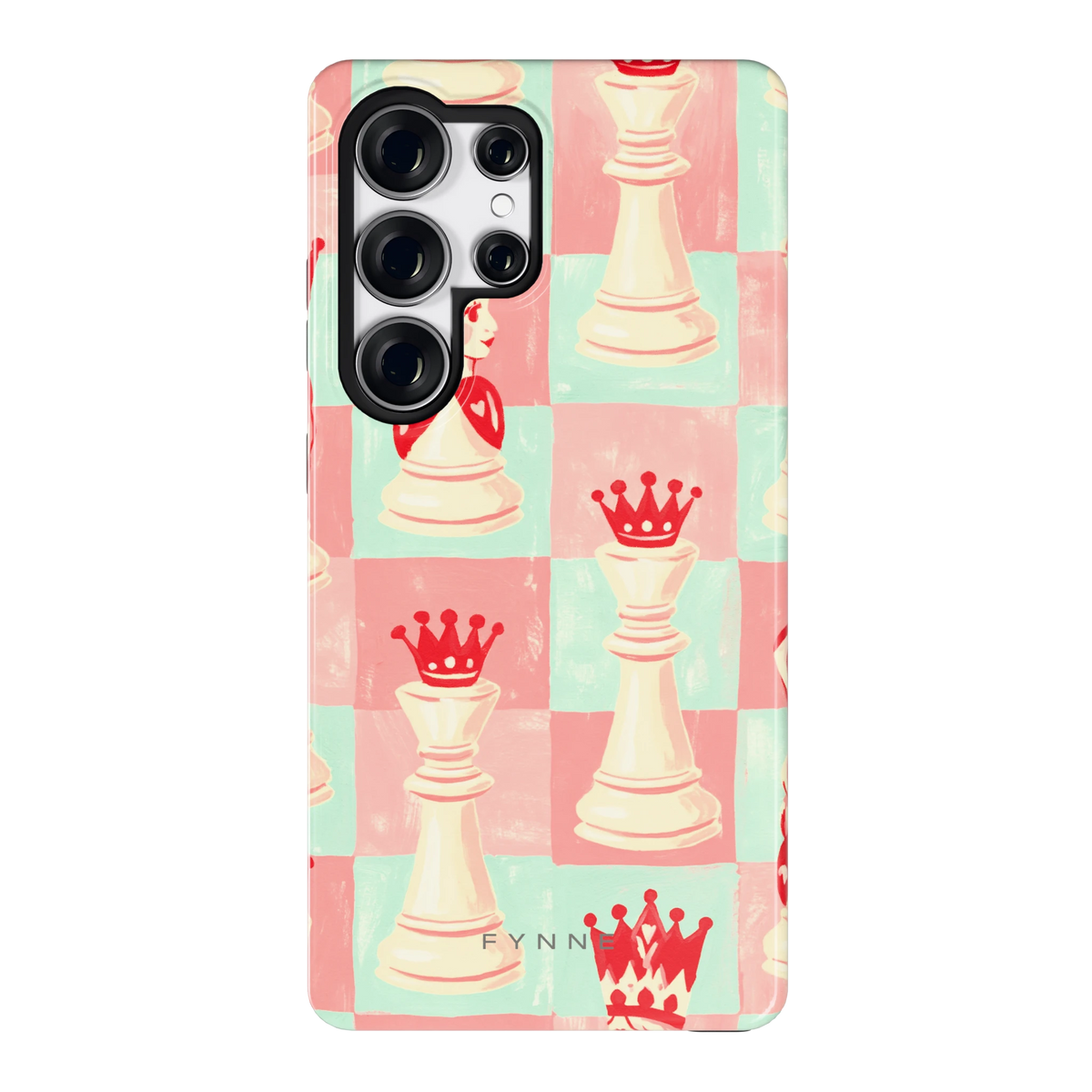 Pastel Schaakspel hoesje voor Galaxy S25 Ultra, achterkant