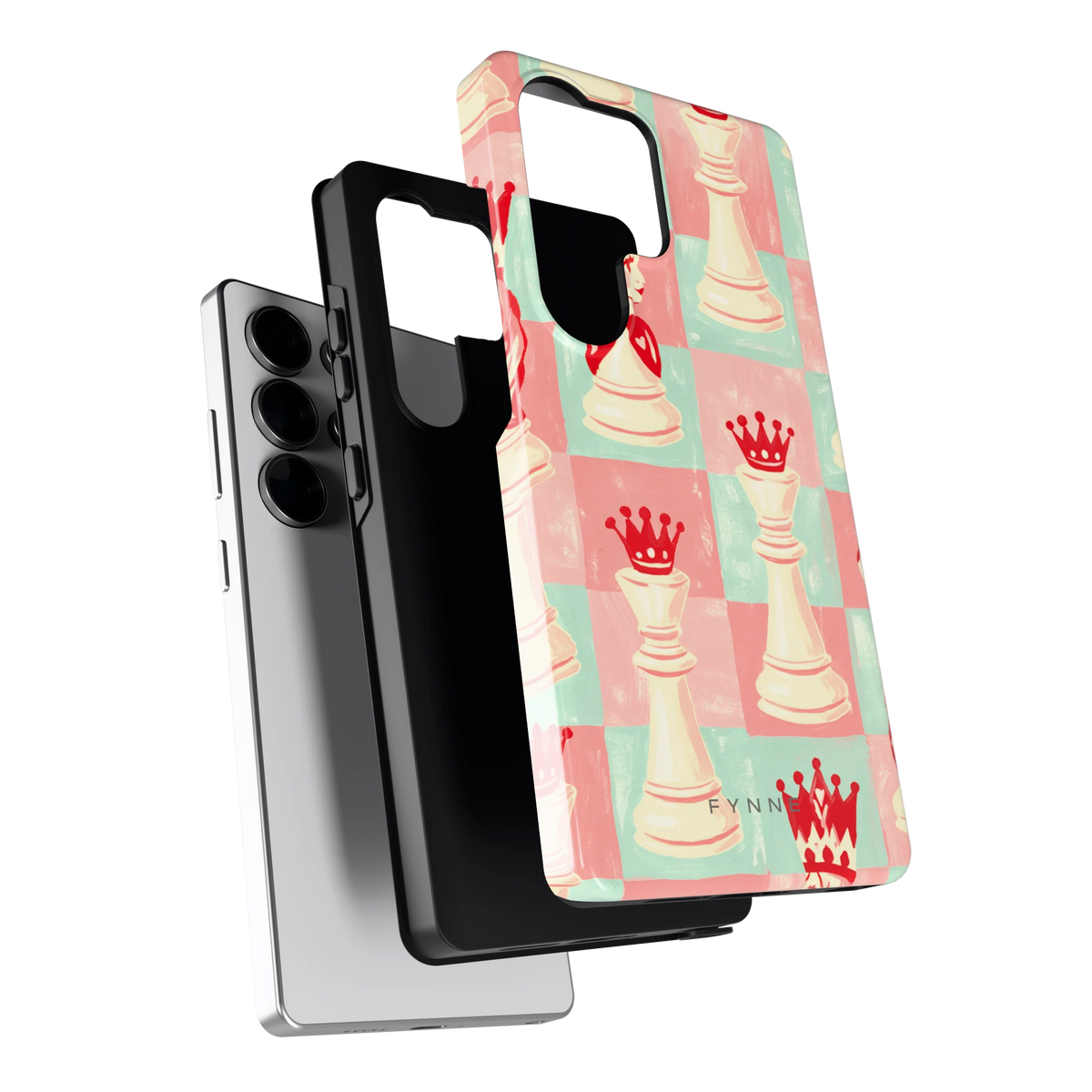 Pastel Schaakspel hoesje voor Galaxy S25 Ultra, los van de telefoon