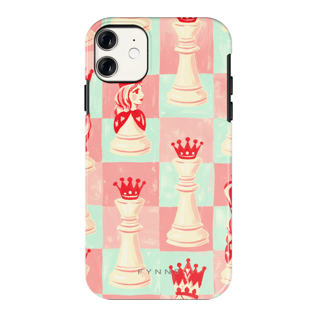 Pastel Schaakspel hoesje voor iPhone 11, achterkant