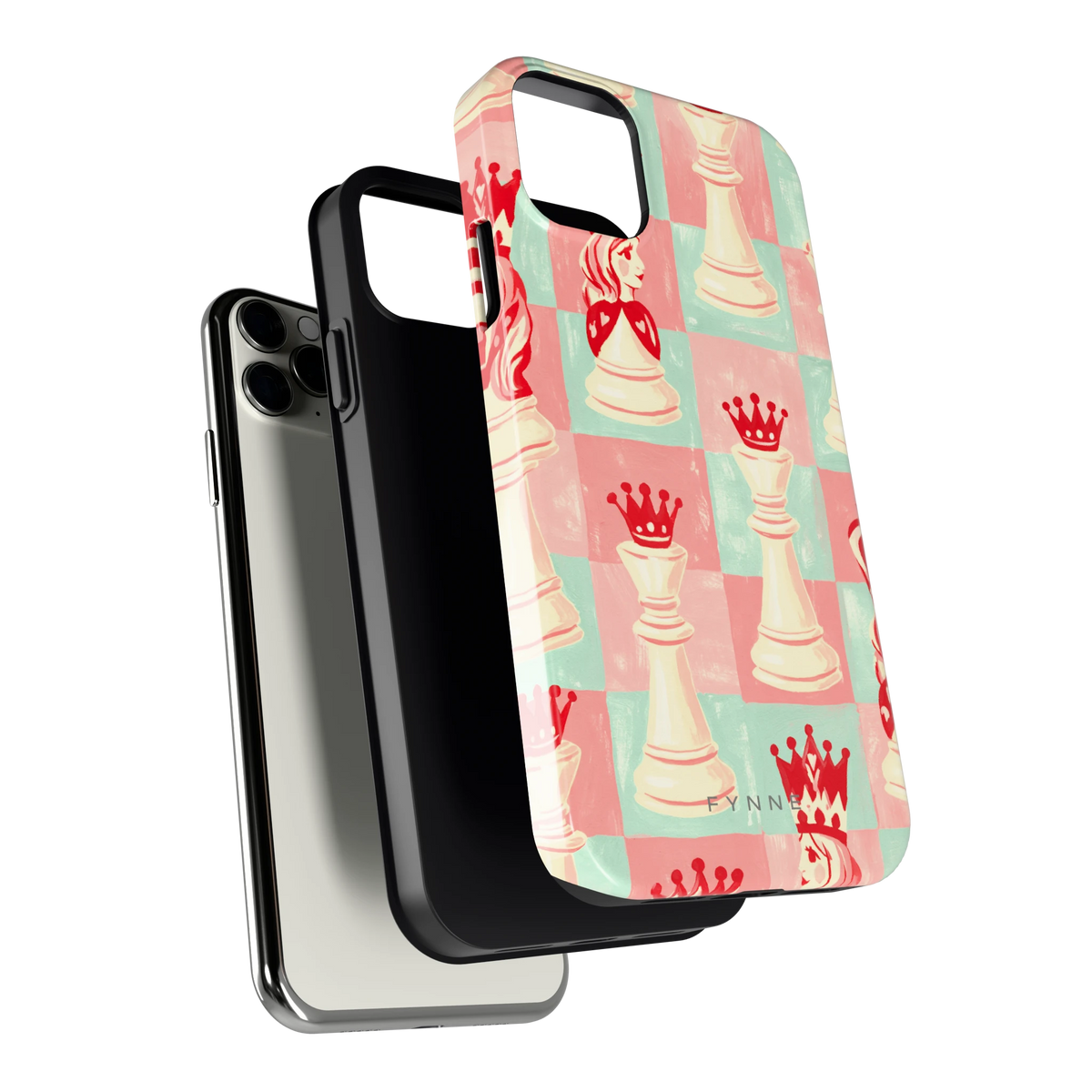 Pastel Schaakspel hoesje voor iPhone 11 Pro Max, los van de telefoon