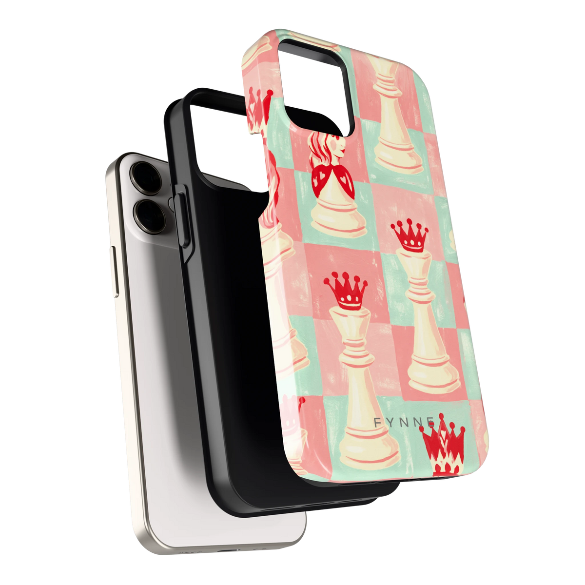 Pastel Schaakspel hoesje voor iPhone 12 mini, los van de telefoon