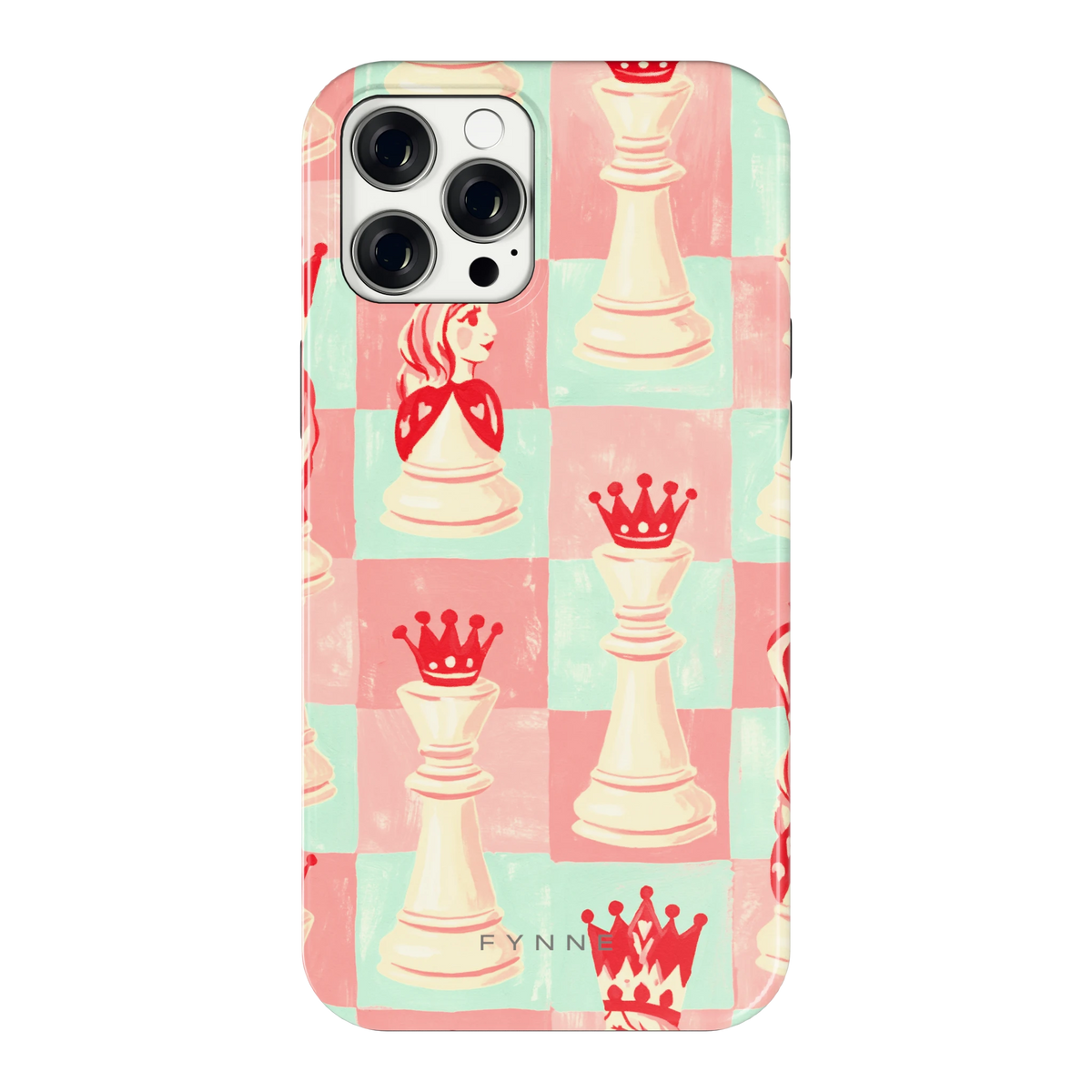 Pastel Schaakspel hoesje voor iPhone 12 Pro Max, achterkant