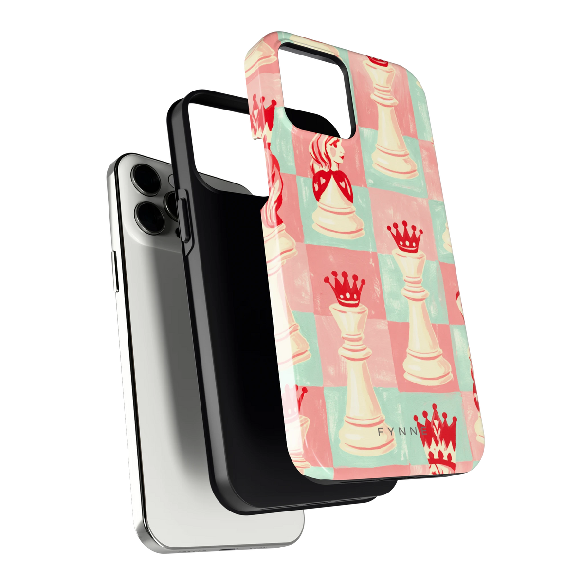 Pastel Schaakspel hoesje voor iPhone 12 Pro Max, los van de telefoon