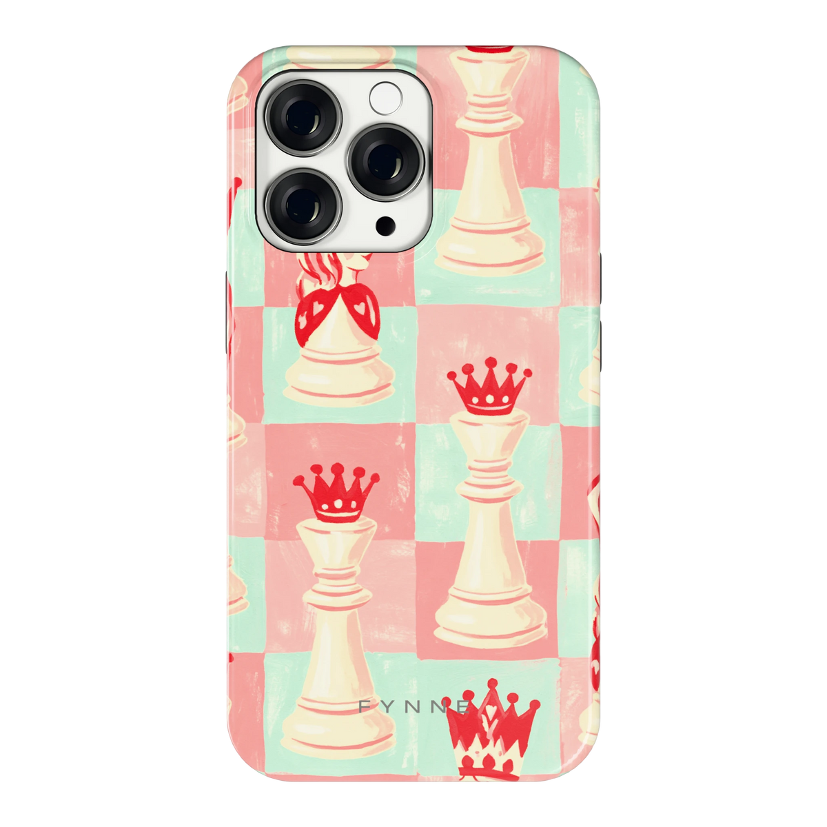 Pastel Schaakspel hoesje voor iPhone 13 Pro, achterkant