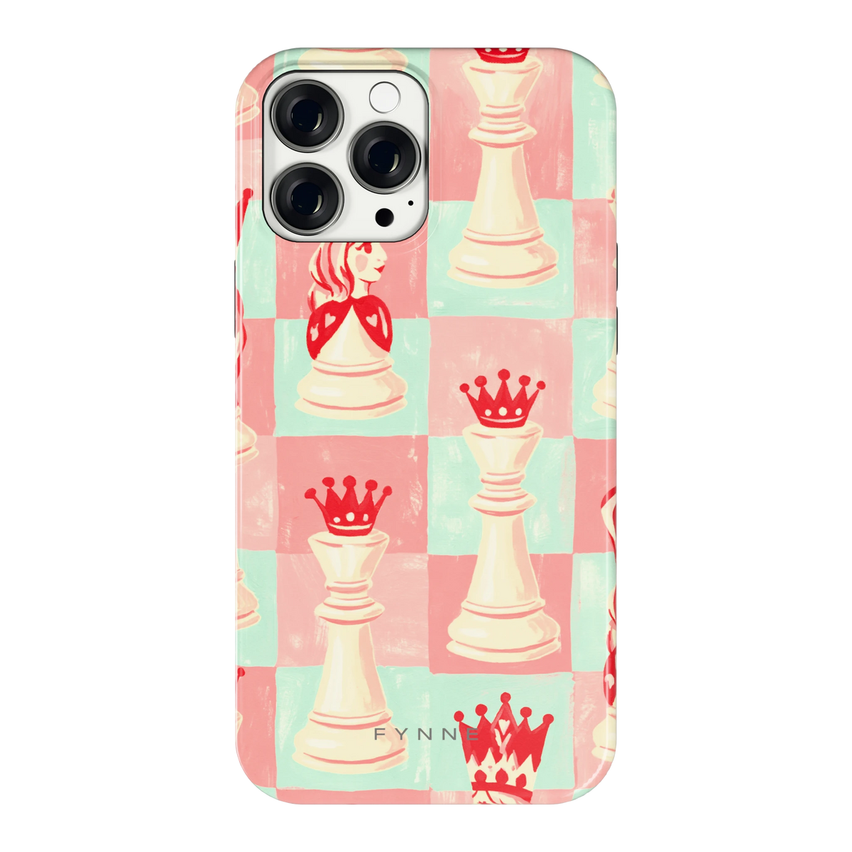 Pastel Schaakspel hoesje voor iPhone 13 Pro Max, achterkant