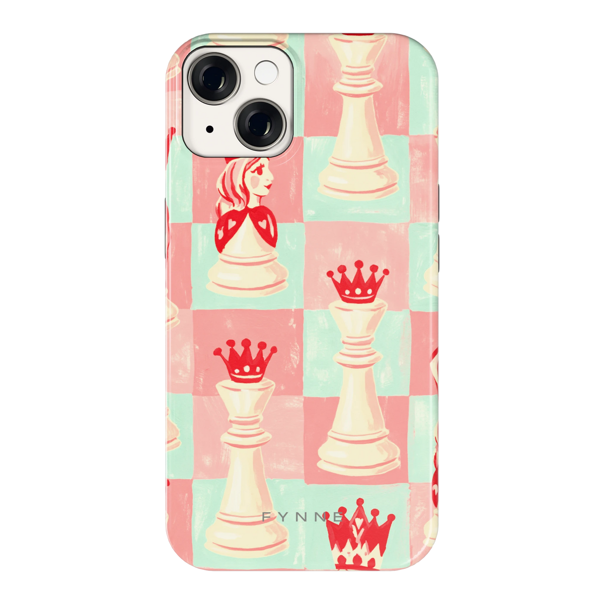 Pastel Schaakspel hoesje voor iPhone 14, achterkant
