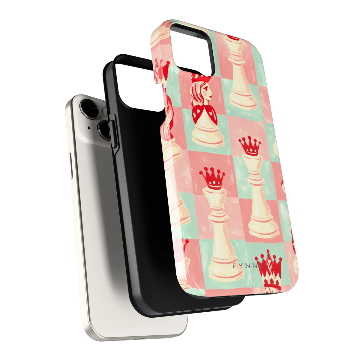 Pastel Schaakspel hoesje voor iPhone 14 Plus, los van de telefoon
