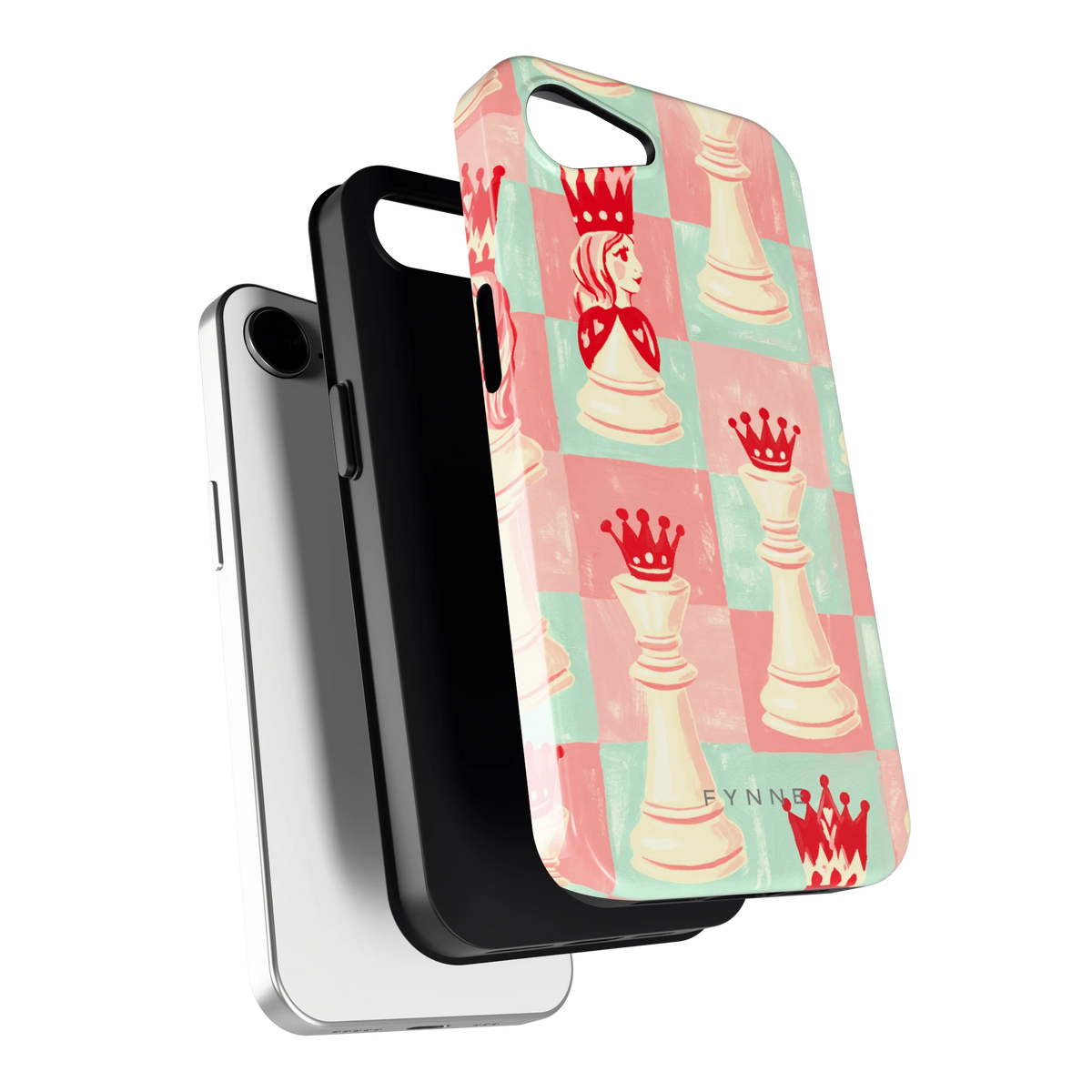 Pastel Schaakspel hoesje voor iPhone 16e, los van de telefoon