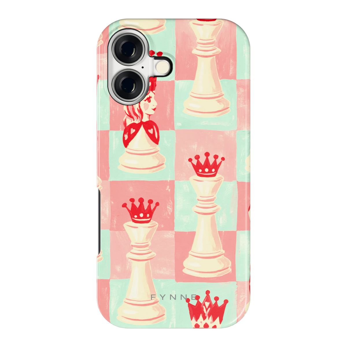Pastel Schaakspel hoesje voor iPhone 17, achterkant