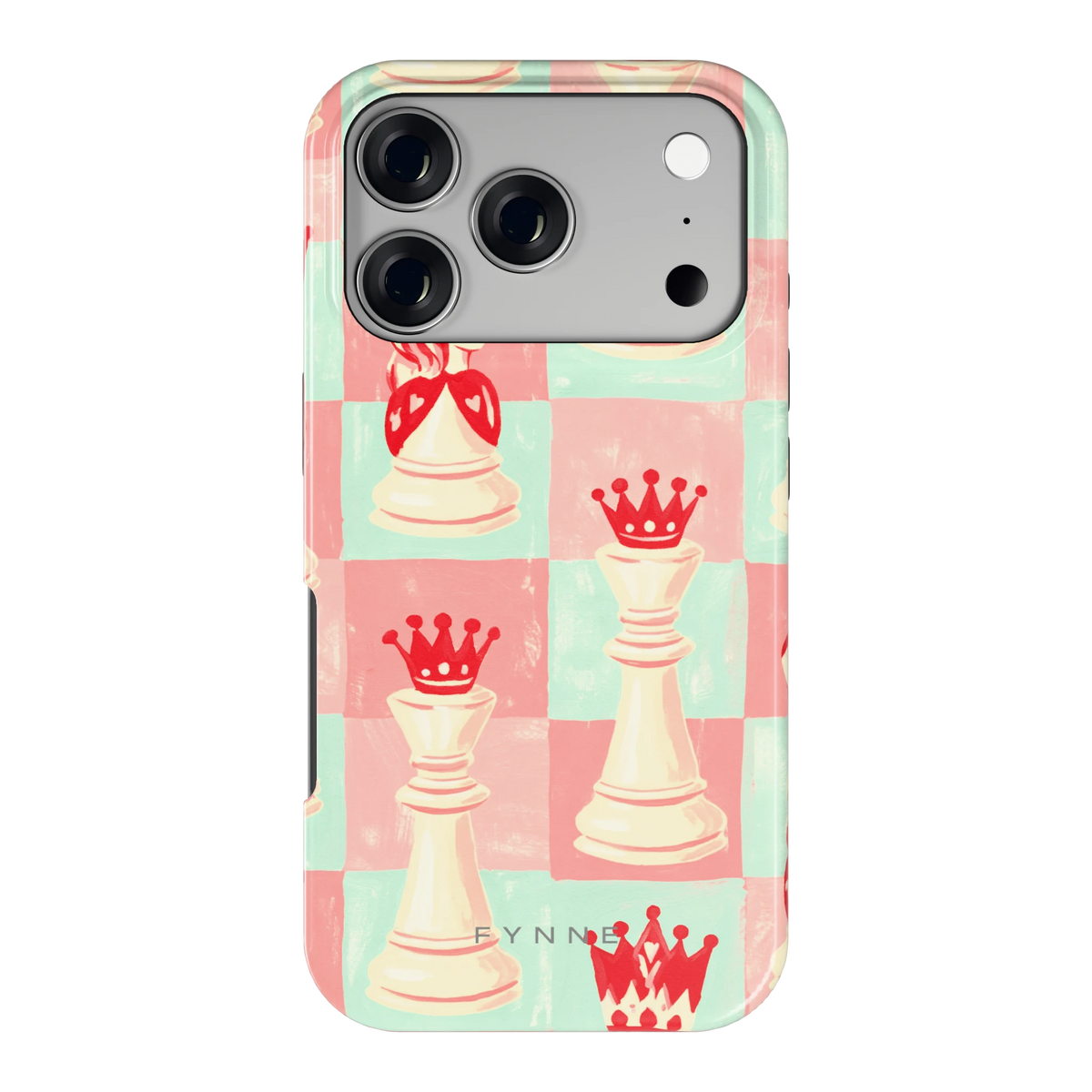 Pastel Schaakspel hoesje voor iPhone 17 Pro, achterkant