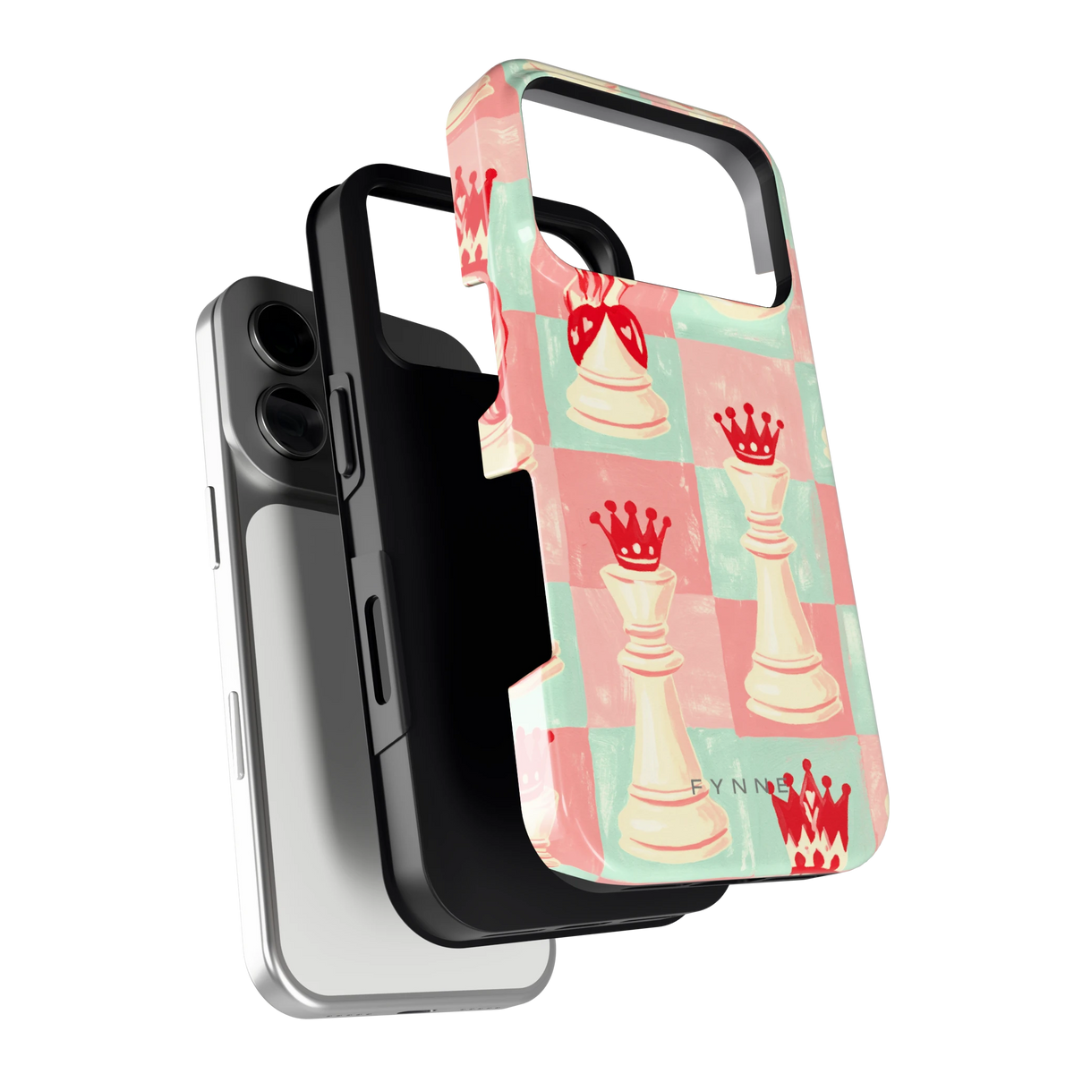 Pastel Schaakspel hoesje voor iPhone 17 Pro, los van de telefoon