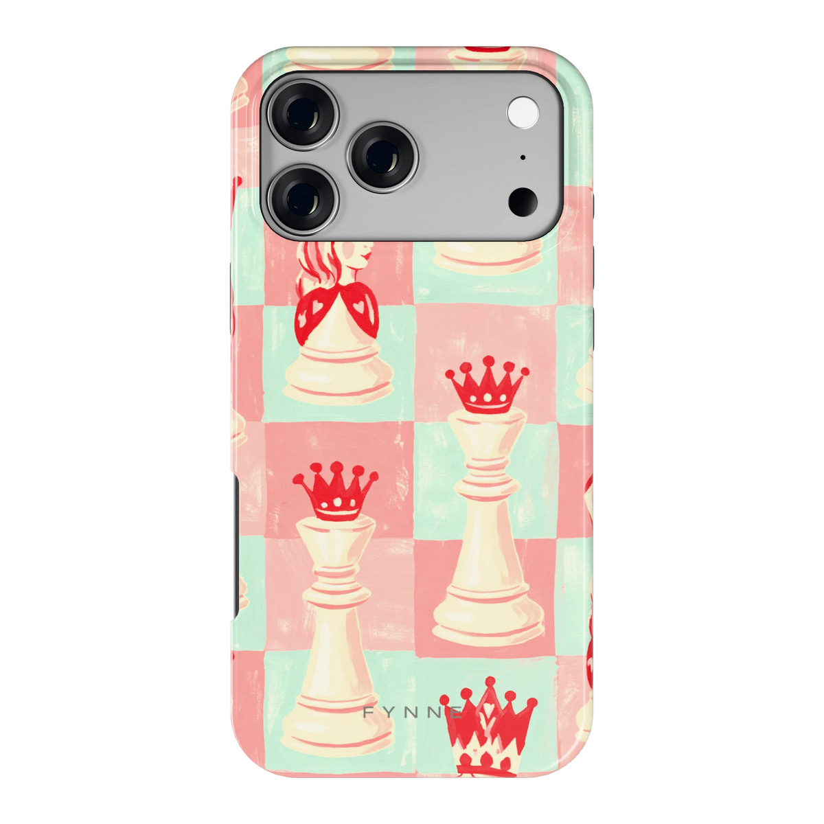 Pastel Schaakspel hoesje voor iPhone 17 Pro Max, achterkant